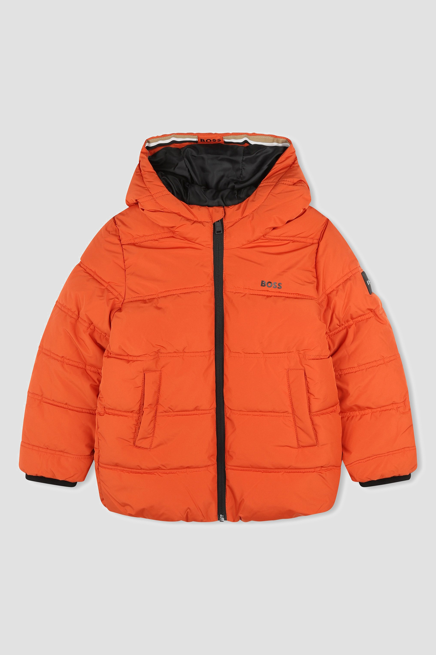 Детская оранжевая куртка BOSS kids J26518;388