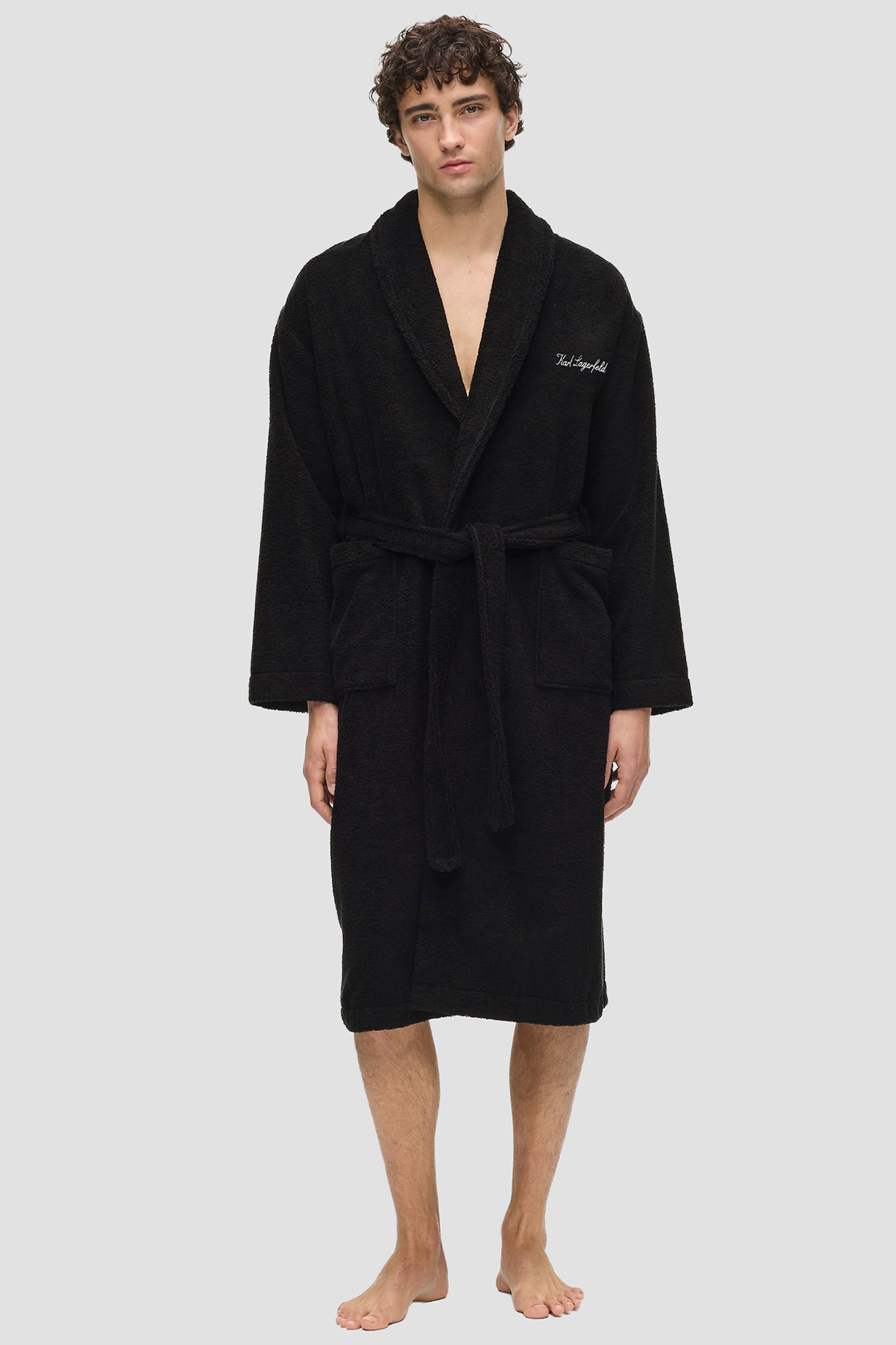 Чоловічий чорний халат Karl Lagerfeld B1M45016;999