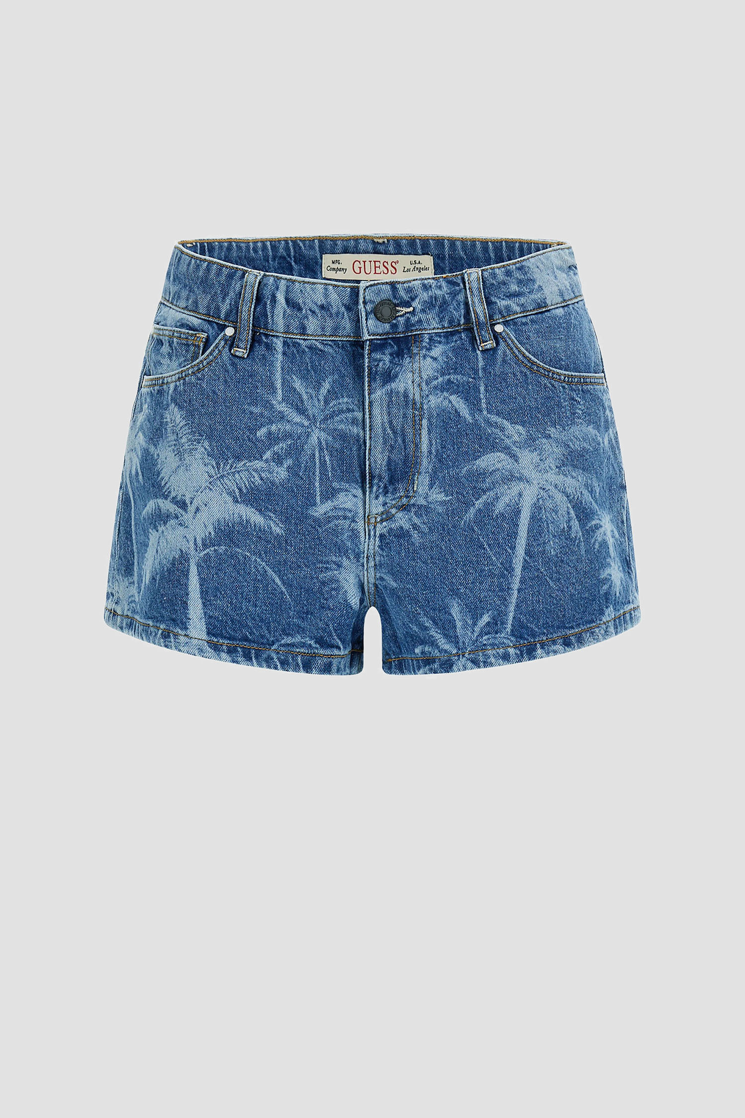 Женские синие джинсовые шорты с узором Guess W3GD29.D4ZR3;STYI