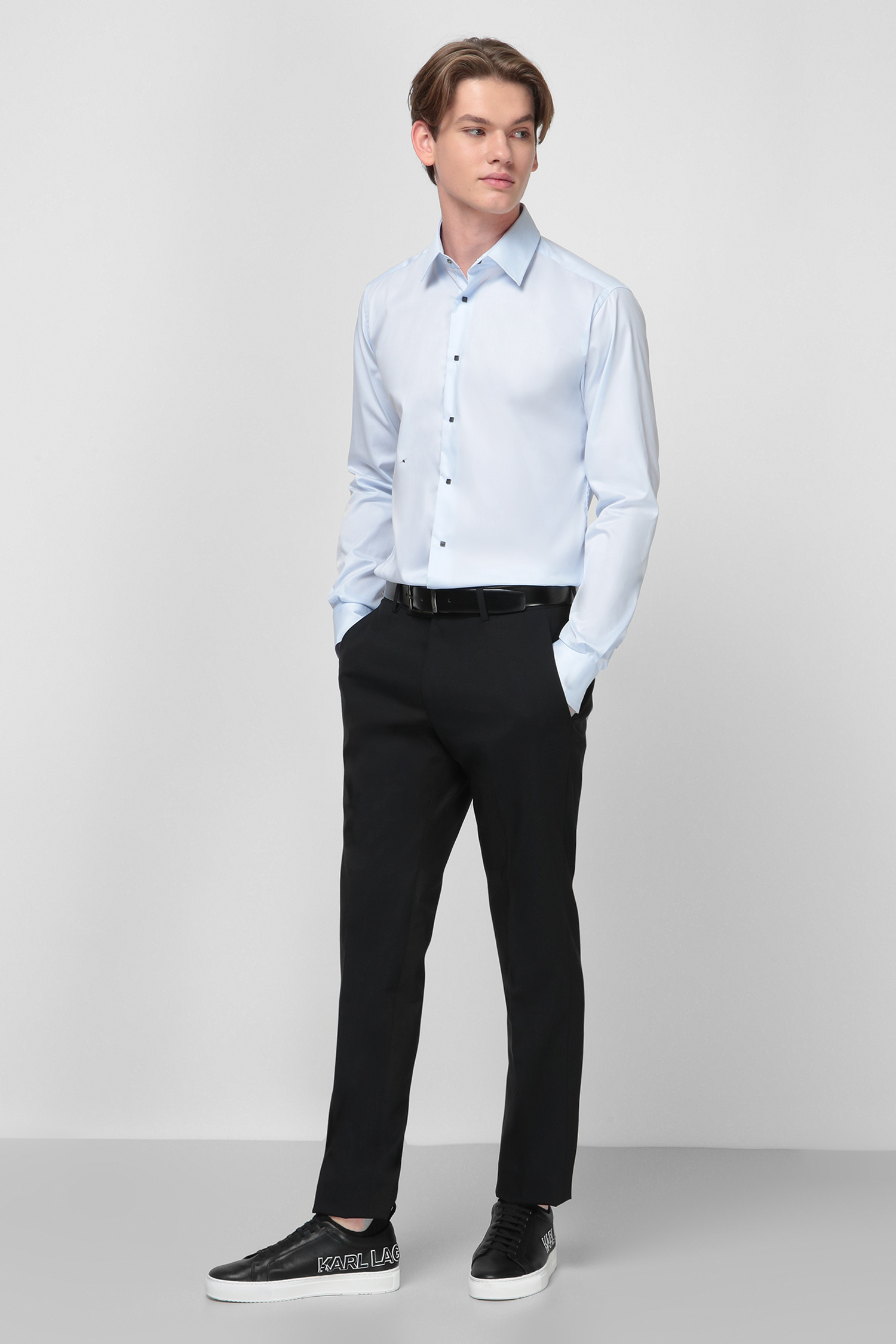 Черные шерстяные брюки для парней Karl Lagerfeld 500099.255001;990