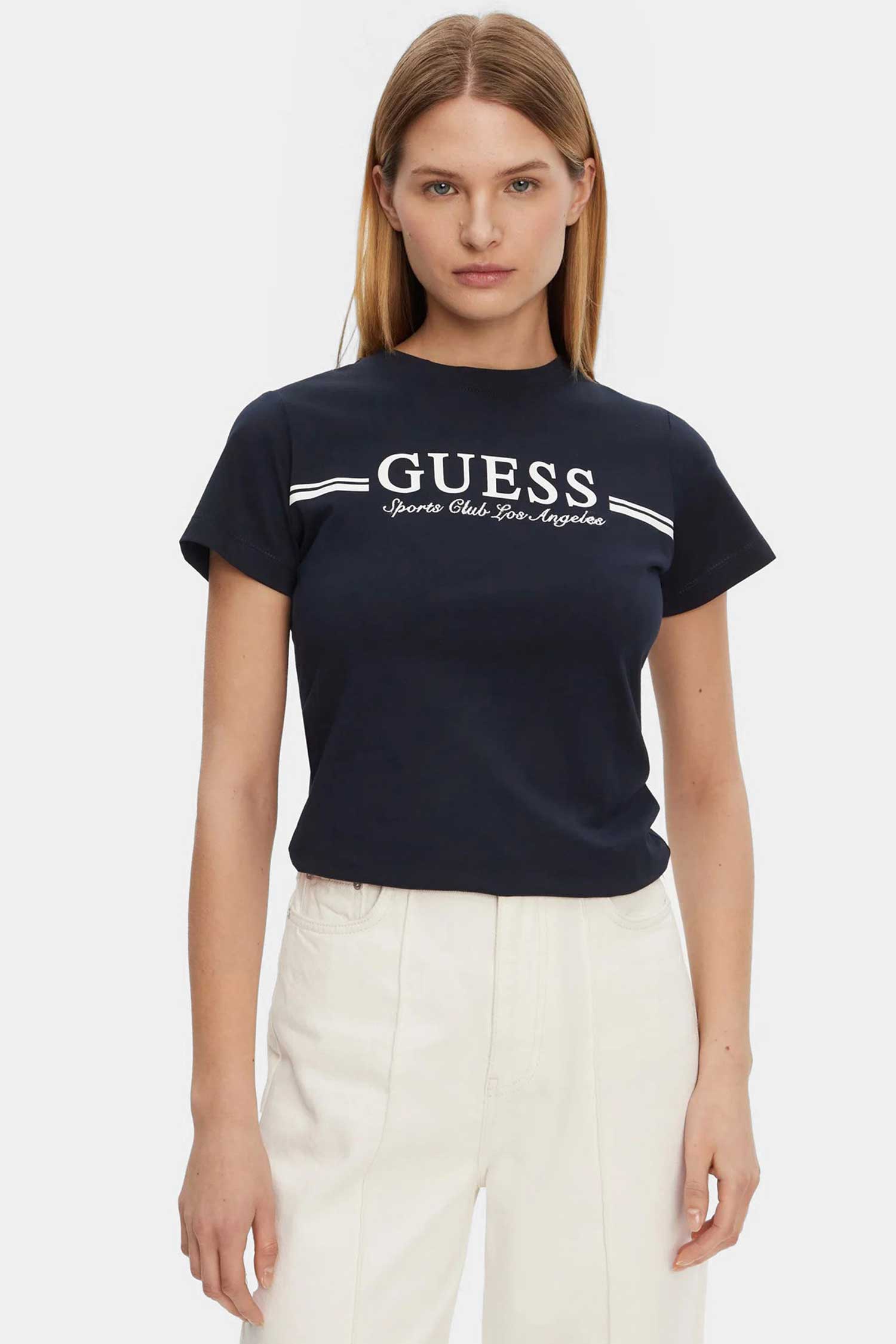 Жіноча темно-синя футболка Guess V5GI03.I3Z14;A71W
