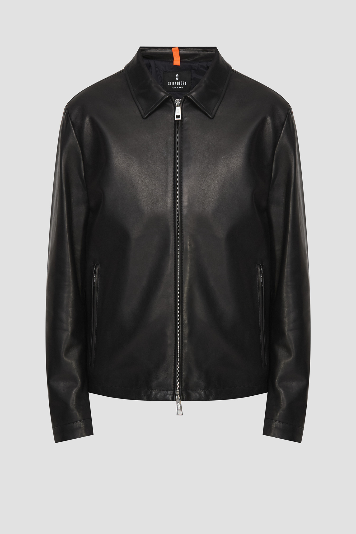 Мужская черная кожаная куртка STILNOLOGY 63P321;001