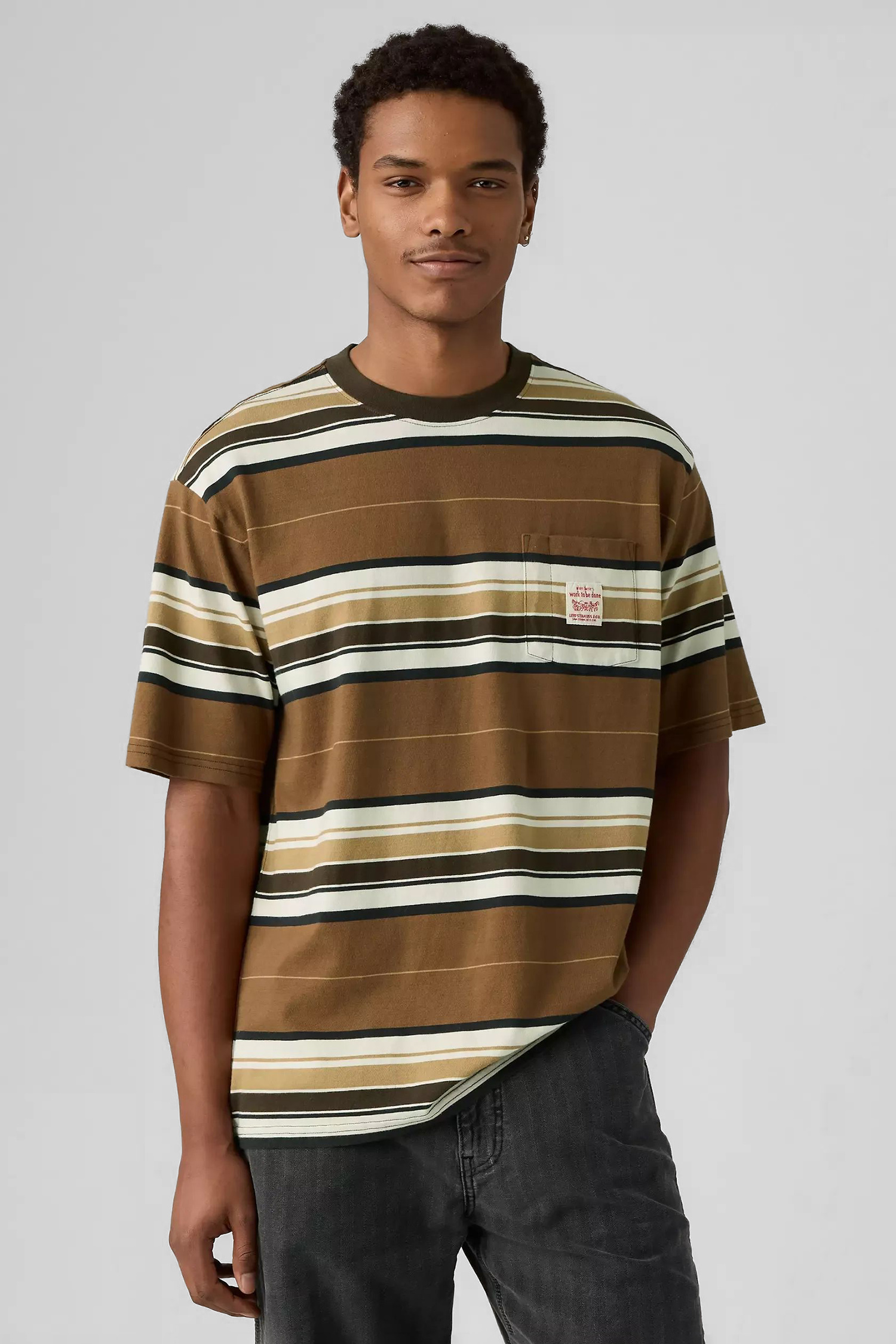 Мужская бежевая футболка в полоску Levi’s® A5850;0019