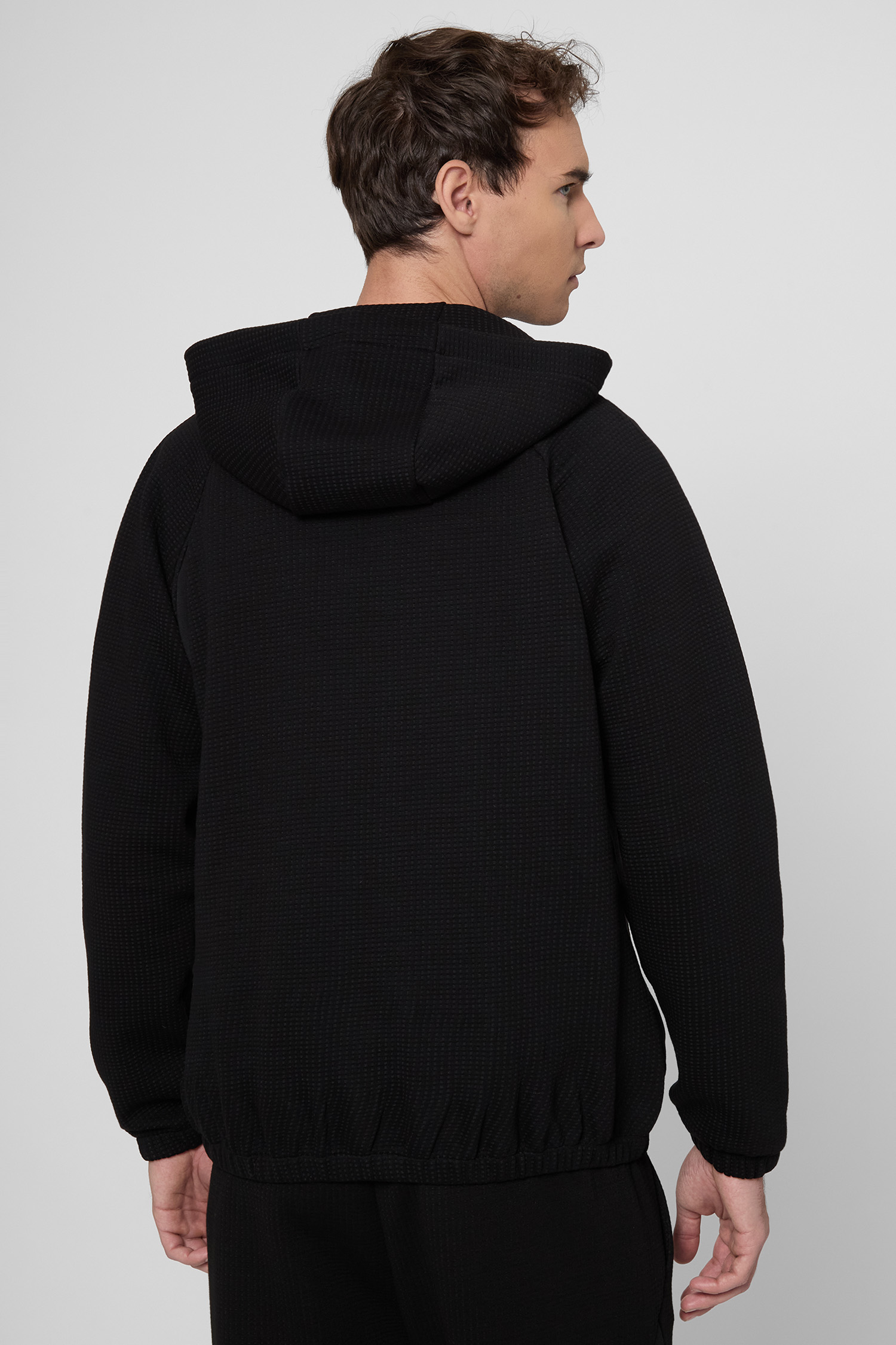 Чоловіча чорна кофта на блискавці BOSS 50548576;001