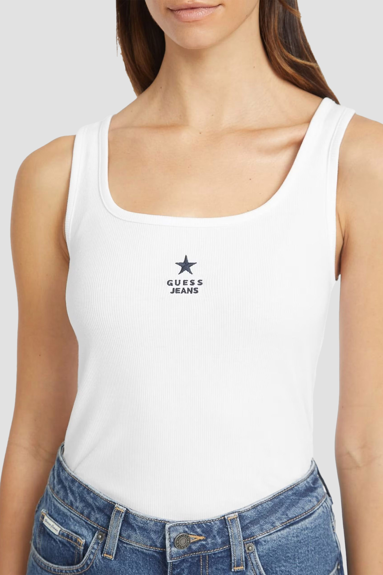 Женская белая майка Guess Jeans W4YP48.KA0H1;G011