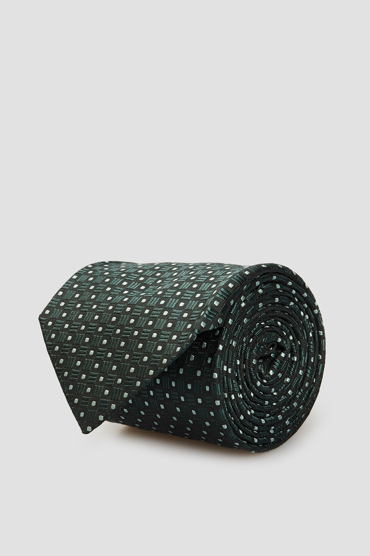 Зеленый шелковый галстук с узором для парней BOSS 50455482;301