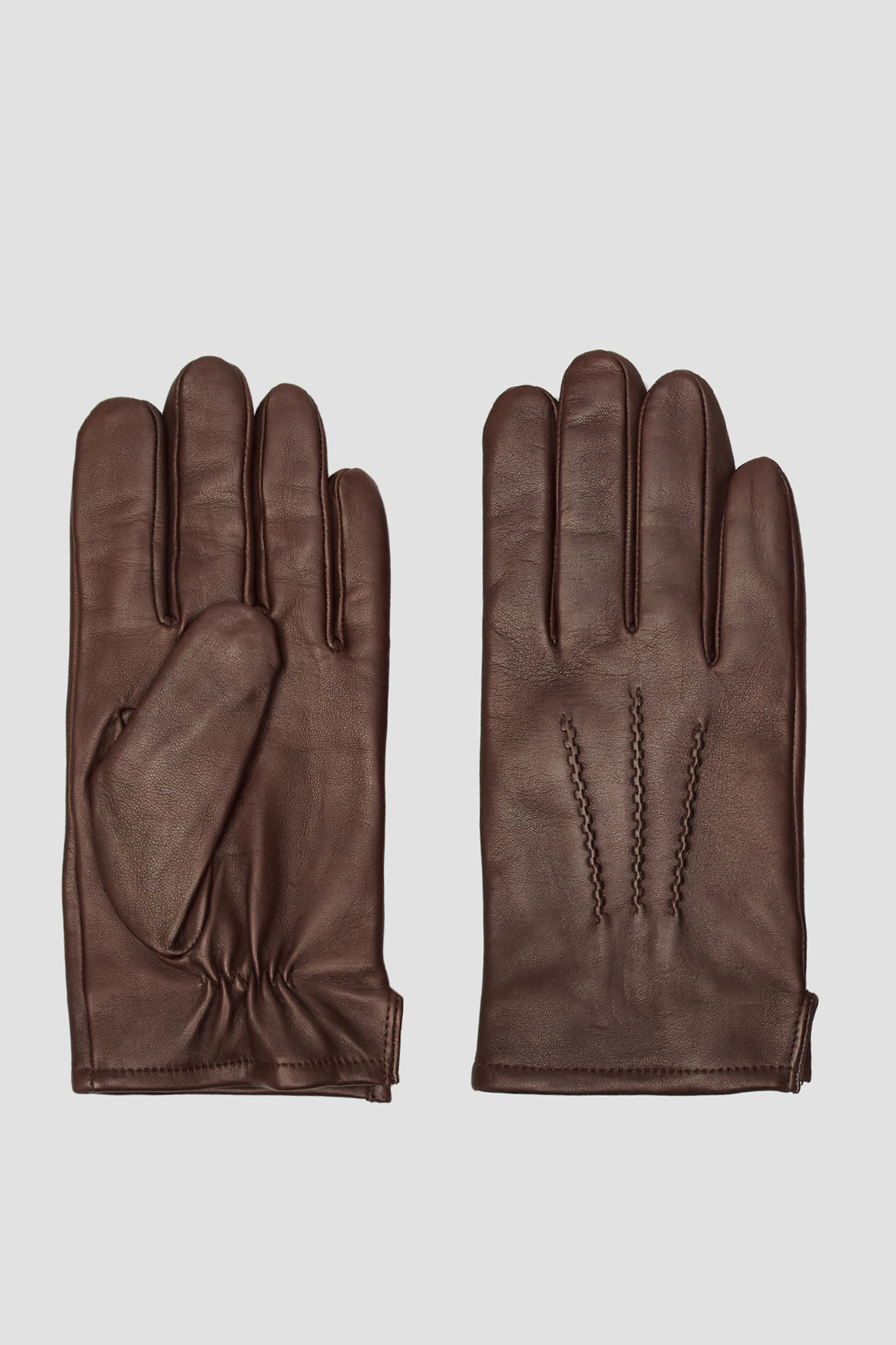 Чоловічі коричневі шкіряні рукавички Karl Lagerfeld 512443.815400;480