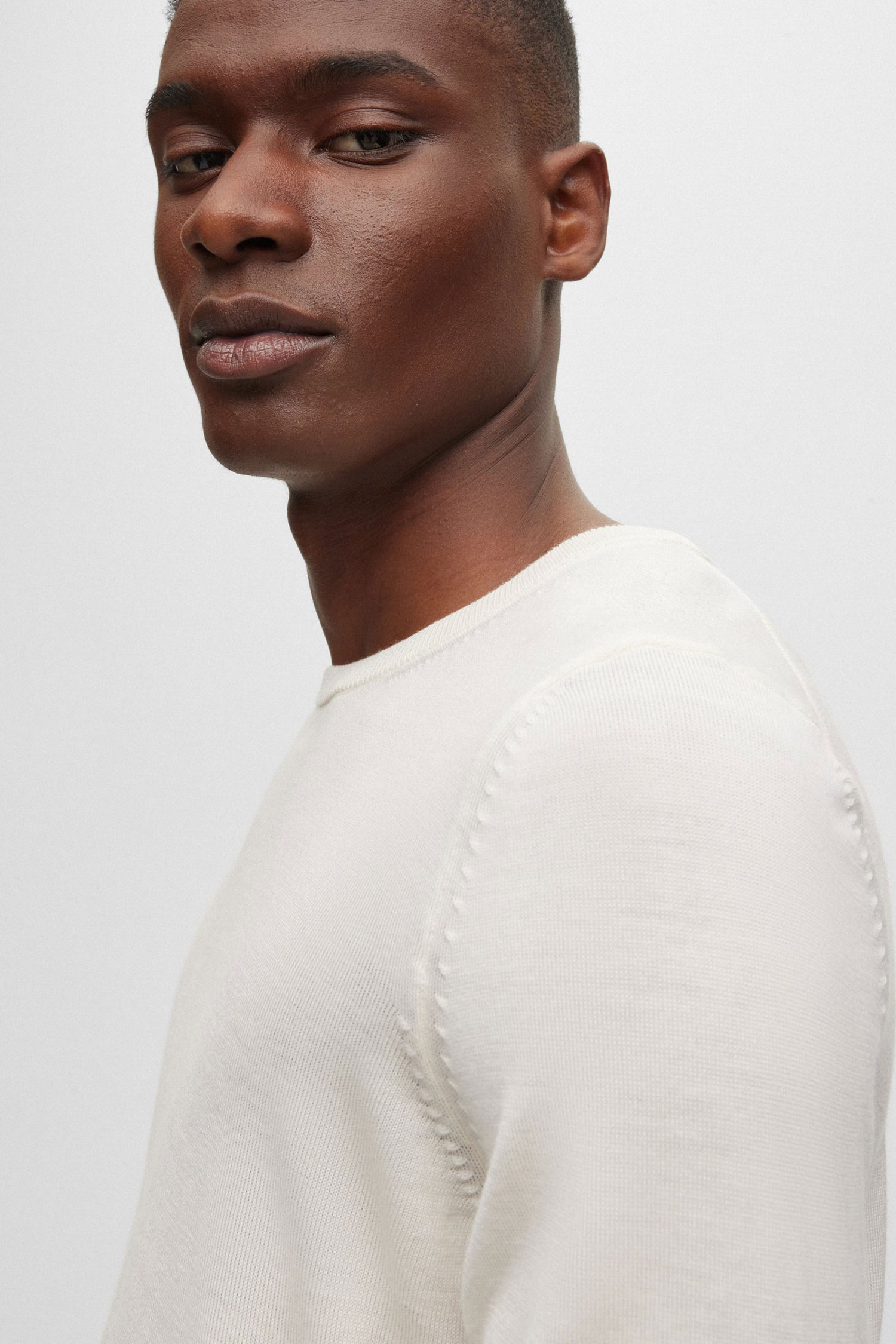 Чоловічий білий вовняний джемпер BOSS 50468239;131