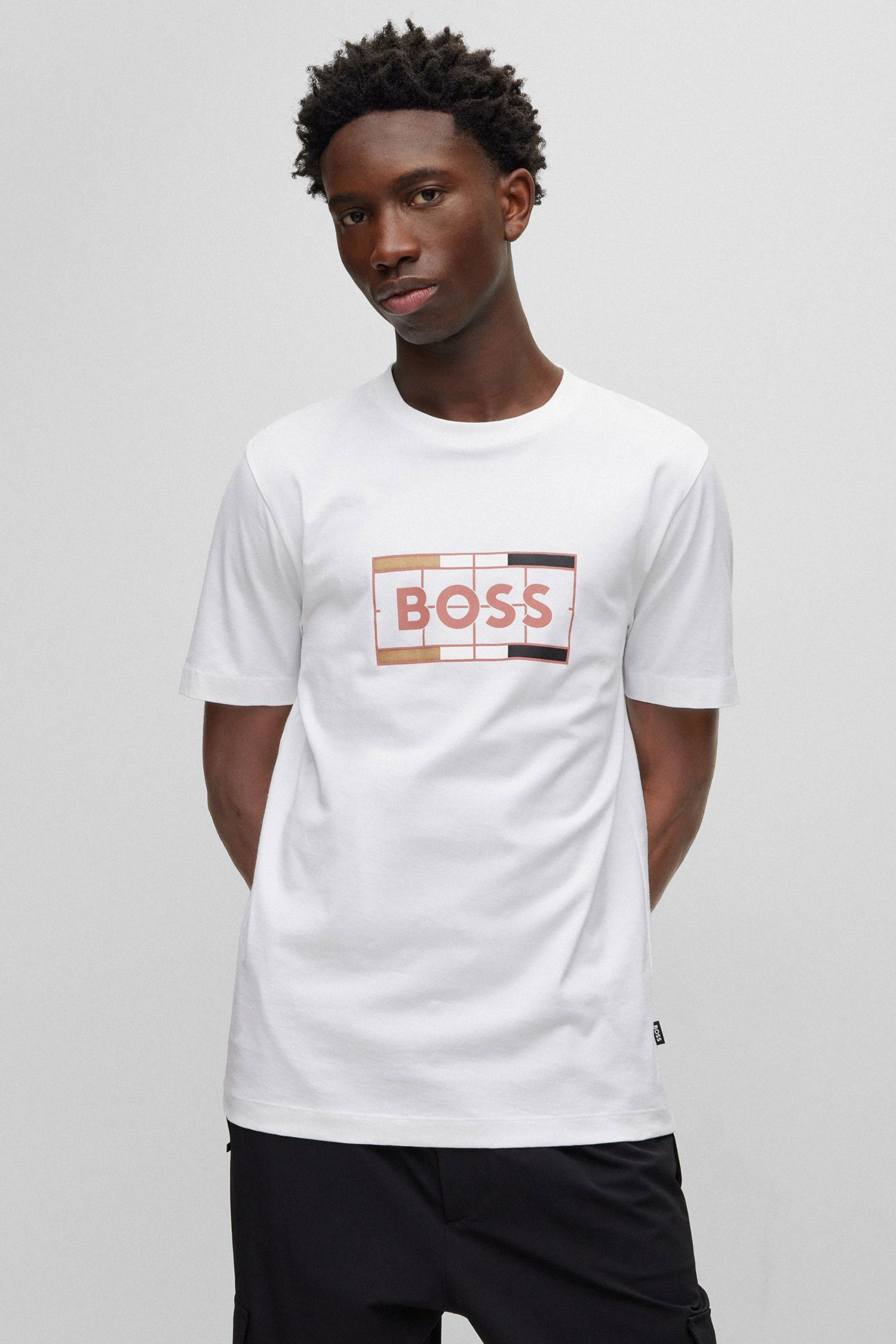 Мужская белая футболка BOSS 50486210;100