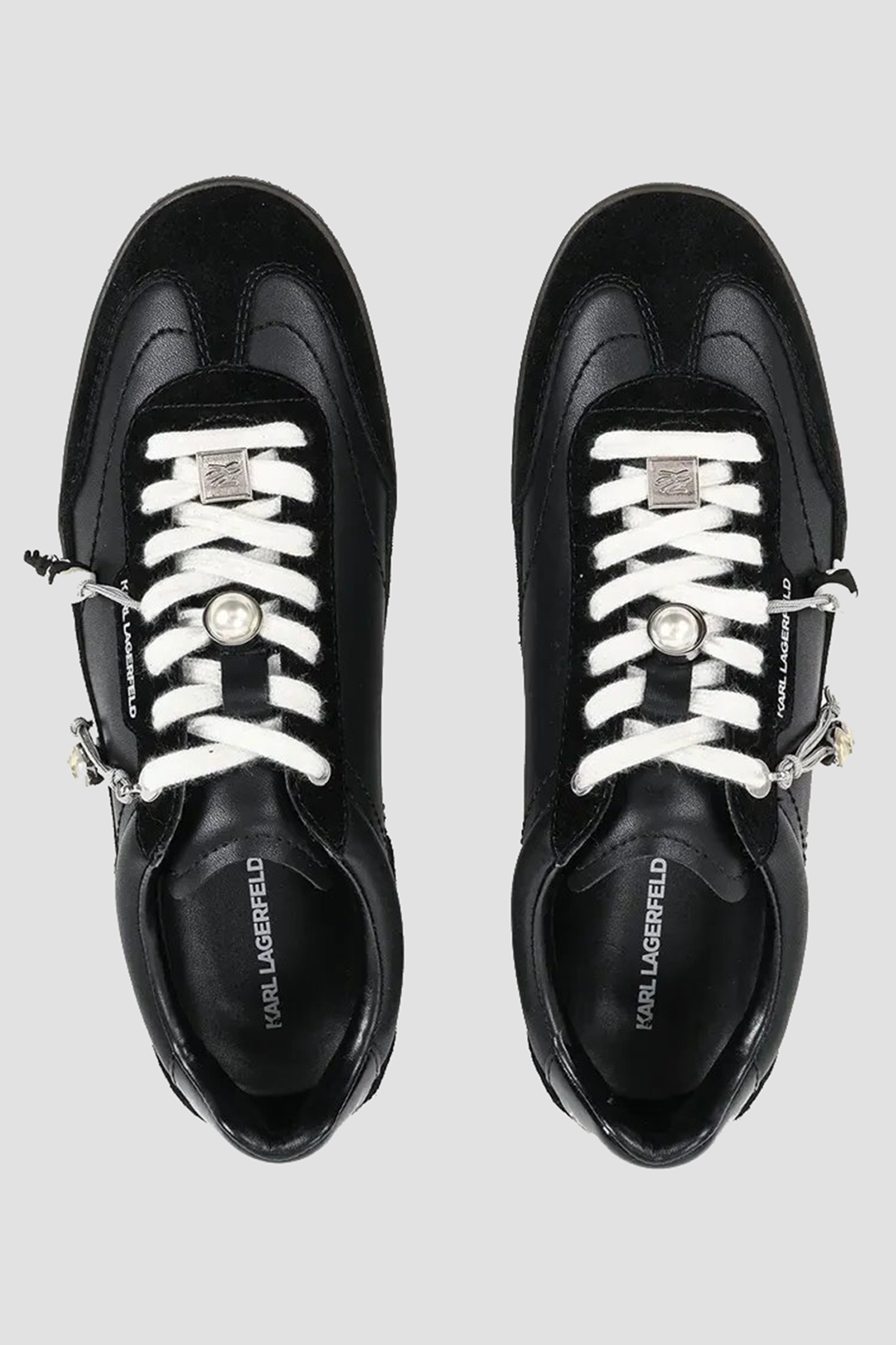 Женские черные кожаные сникерсы Karl Lagerfeld KL63821;300