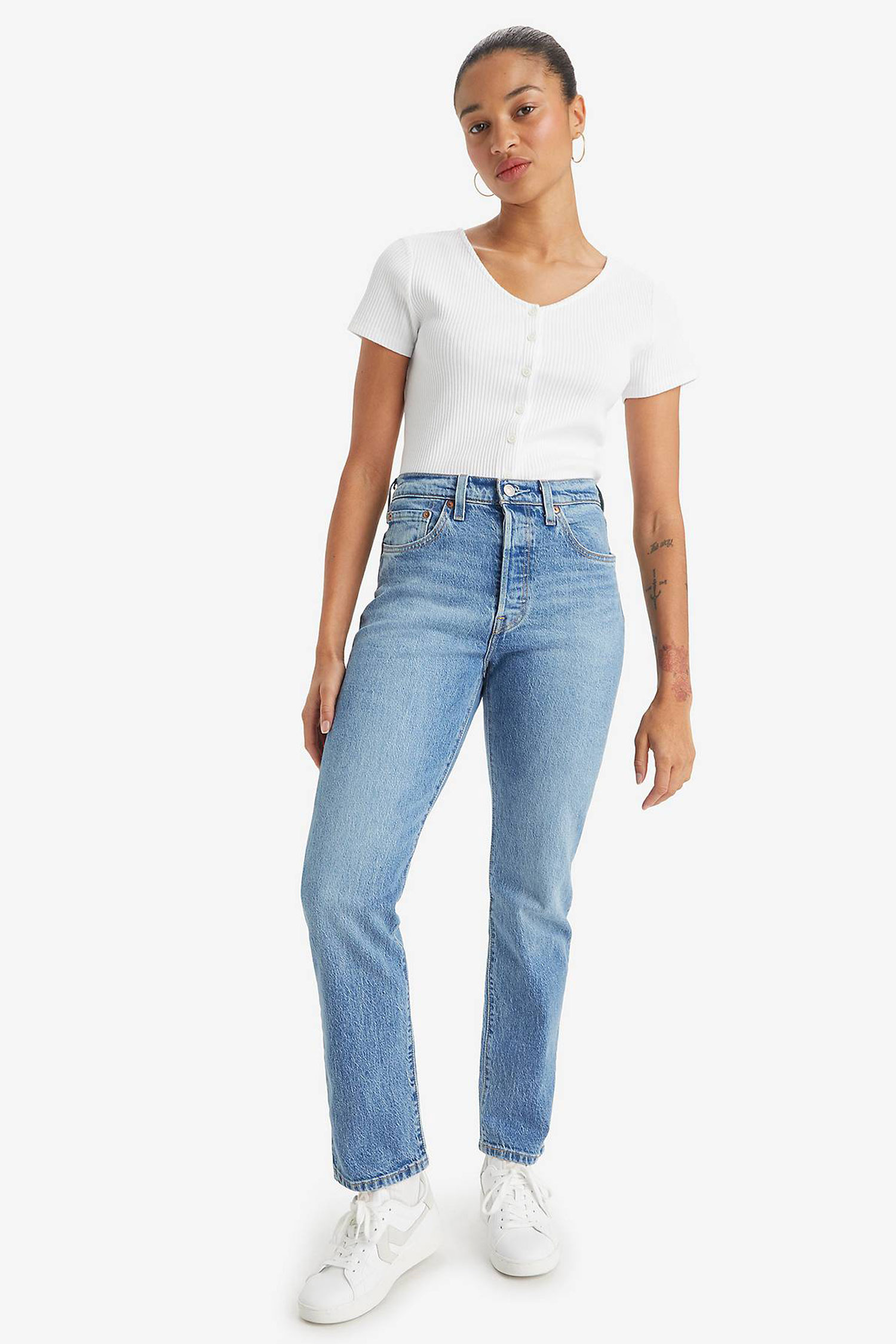 Женские голубые джинсы  501® Straight Levi’s® 12501;0415