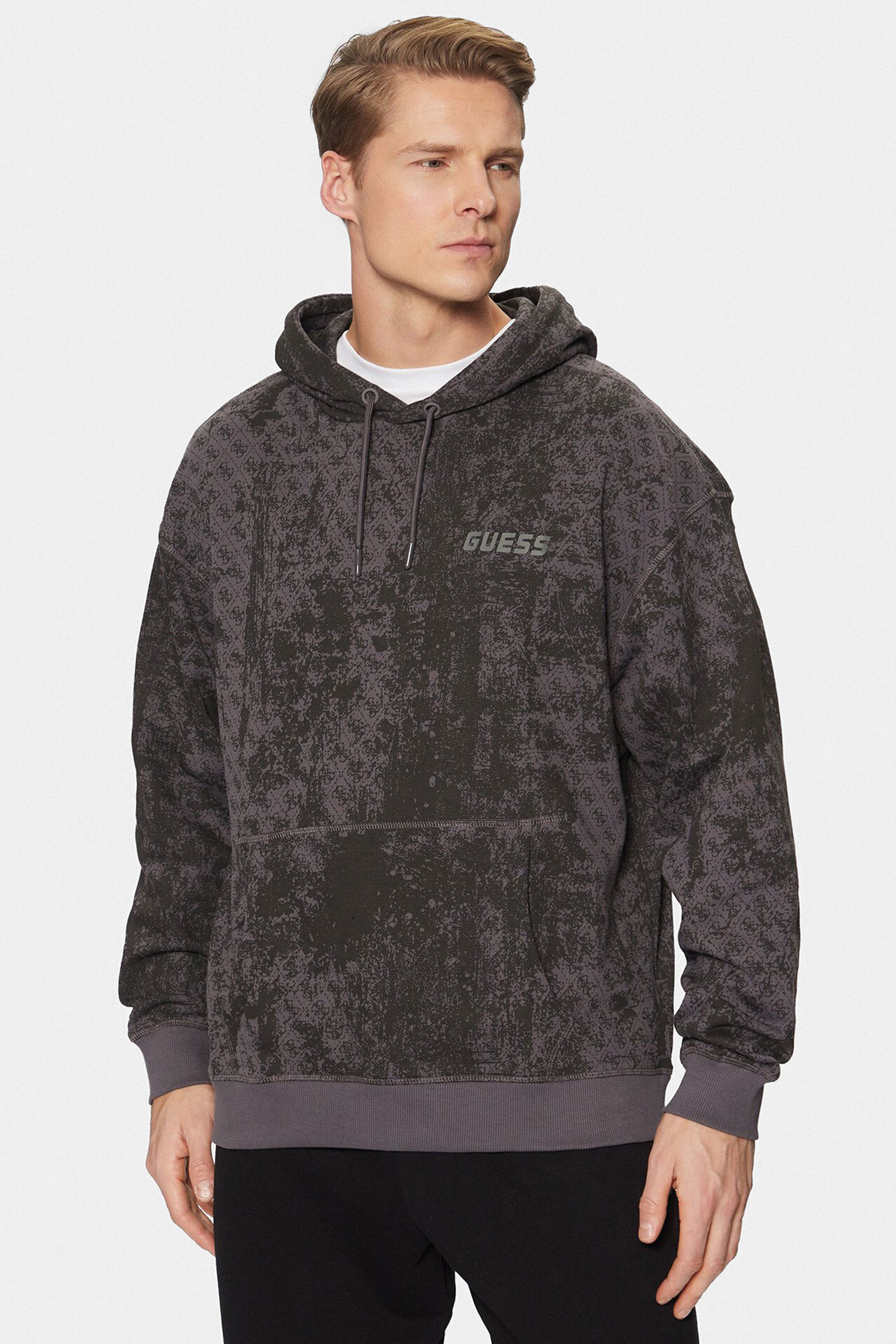 Мужское серое худи с узором Guess Z5RQ16.K9YI1;P9ZR