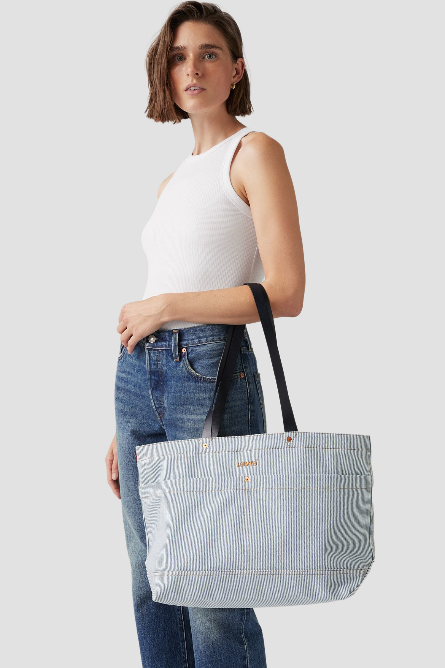 Женская голубая джинсовая сумка в полоску Levi’s® D7959;0004