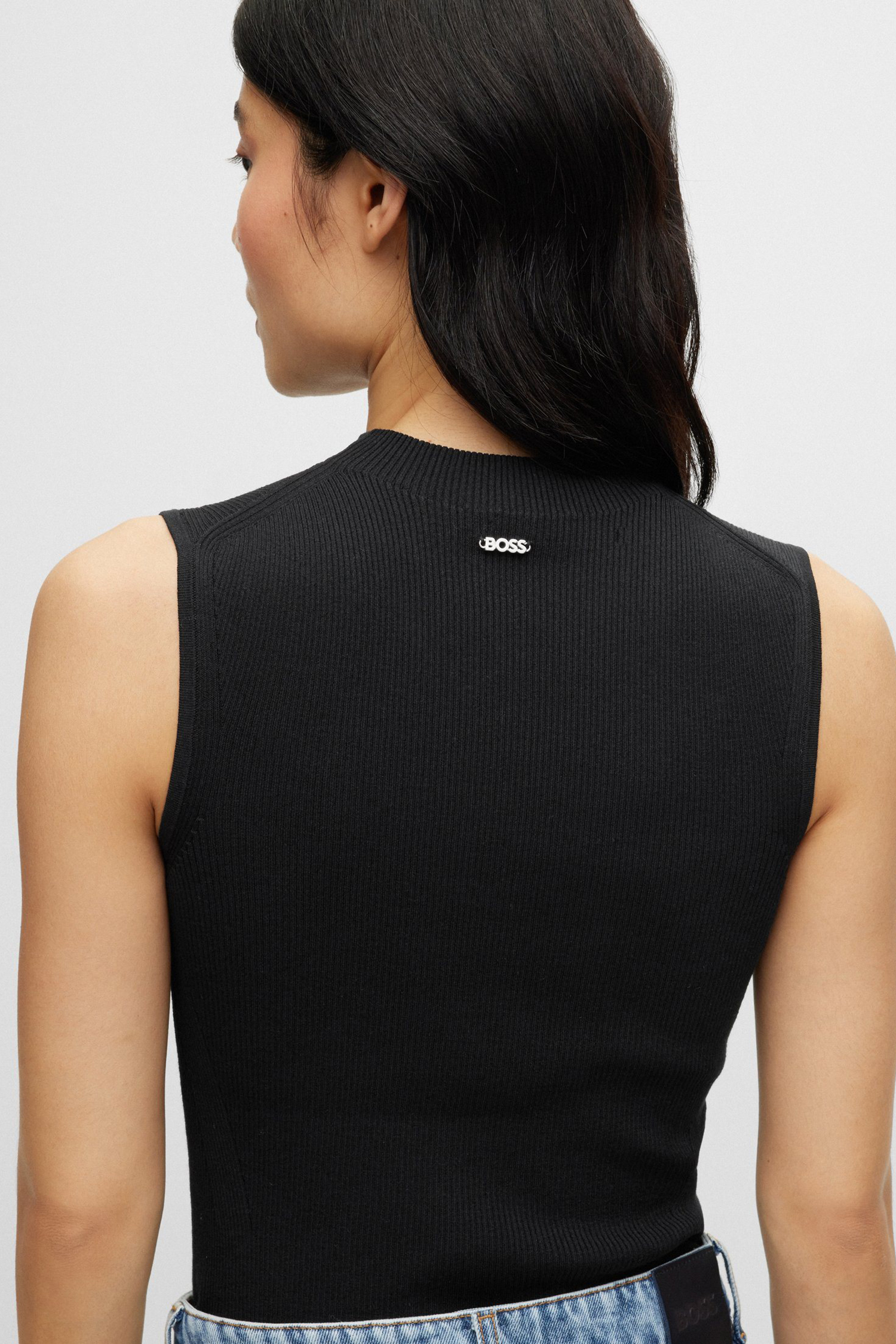Жіночий чорний топ BOSS 50473237;001