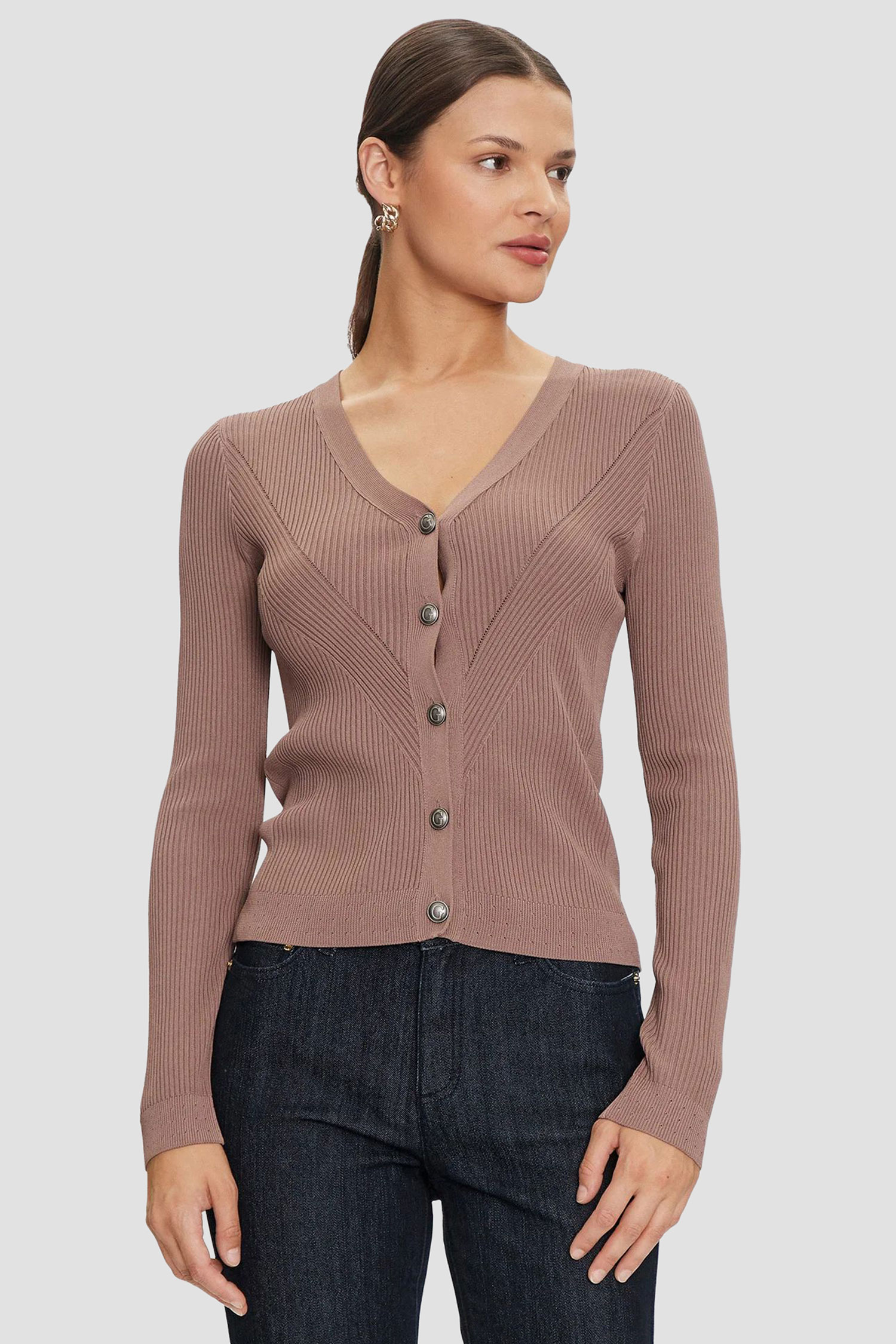 Женский коричневый кардиган Guess W4GR41.Z2U00;G9K6