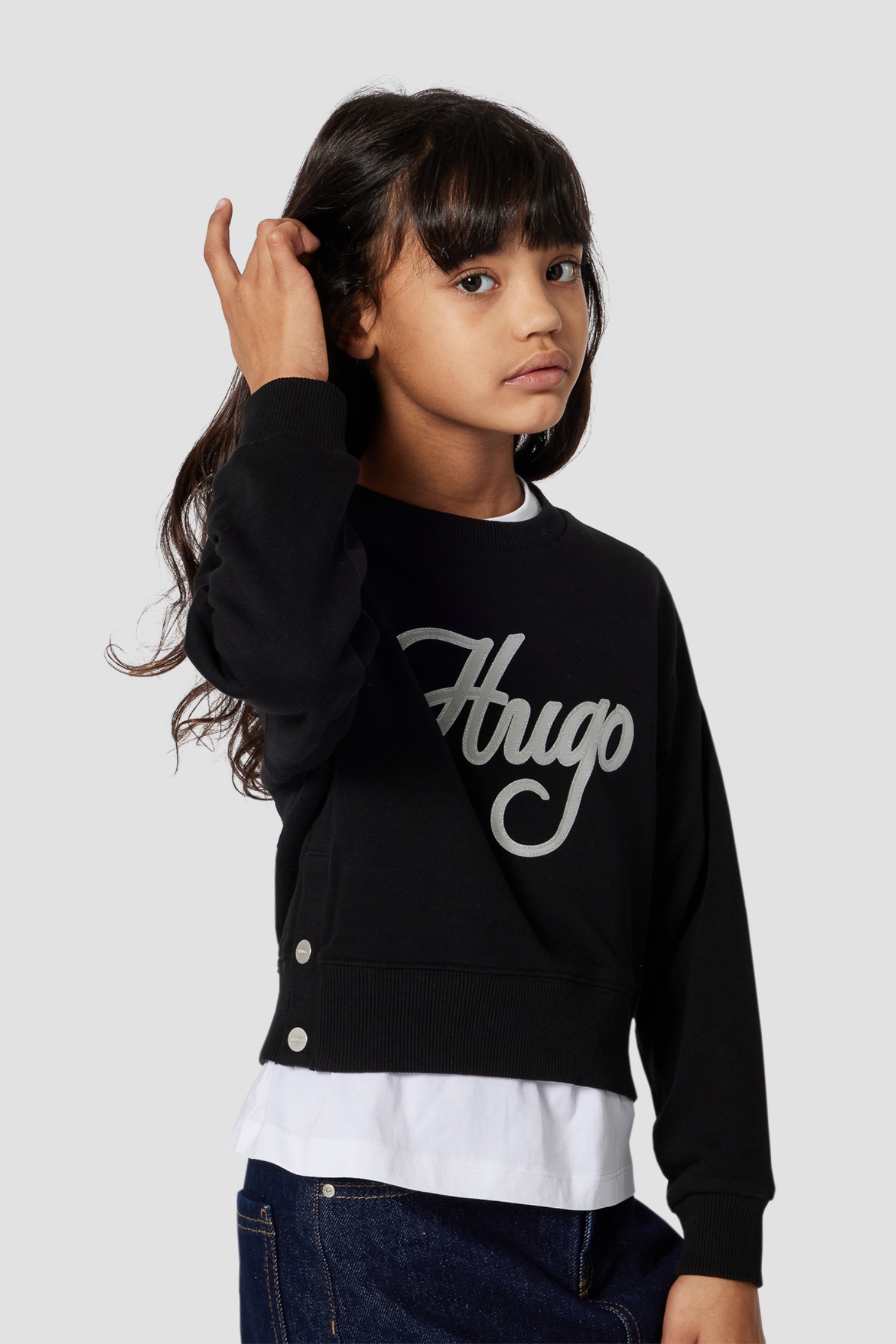 Дитячий чорний світшот HUGO kids G00498;09B