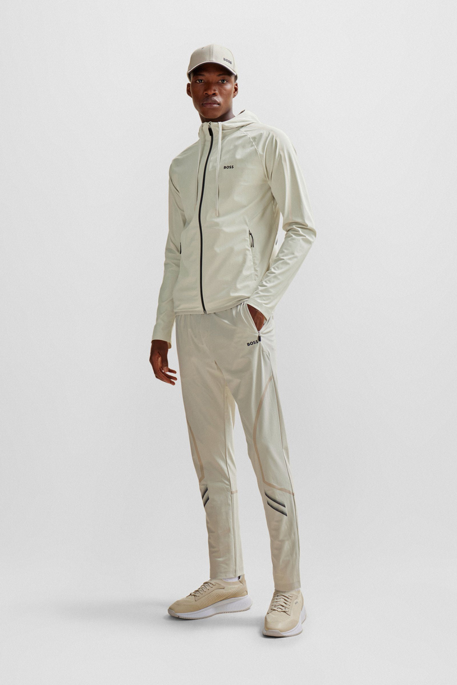 Мужская бежевая кофта на молнии BOSS 50505157;271