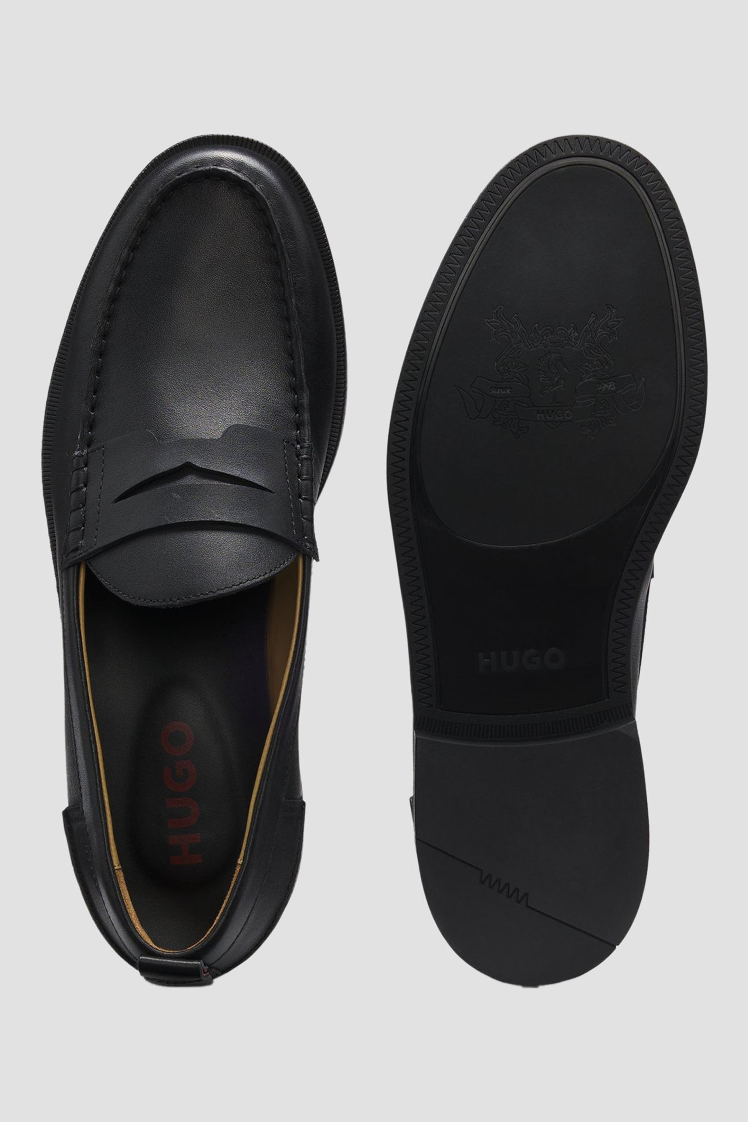 Мужские черные кожаные лоферы HUGO 50557726;001
