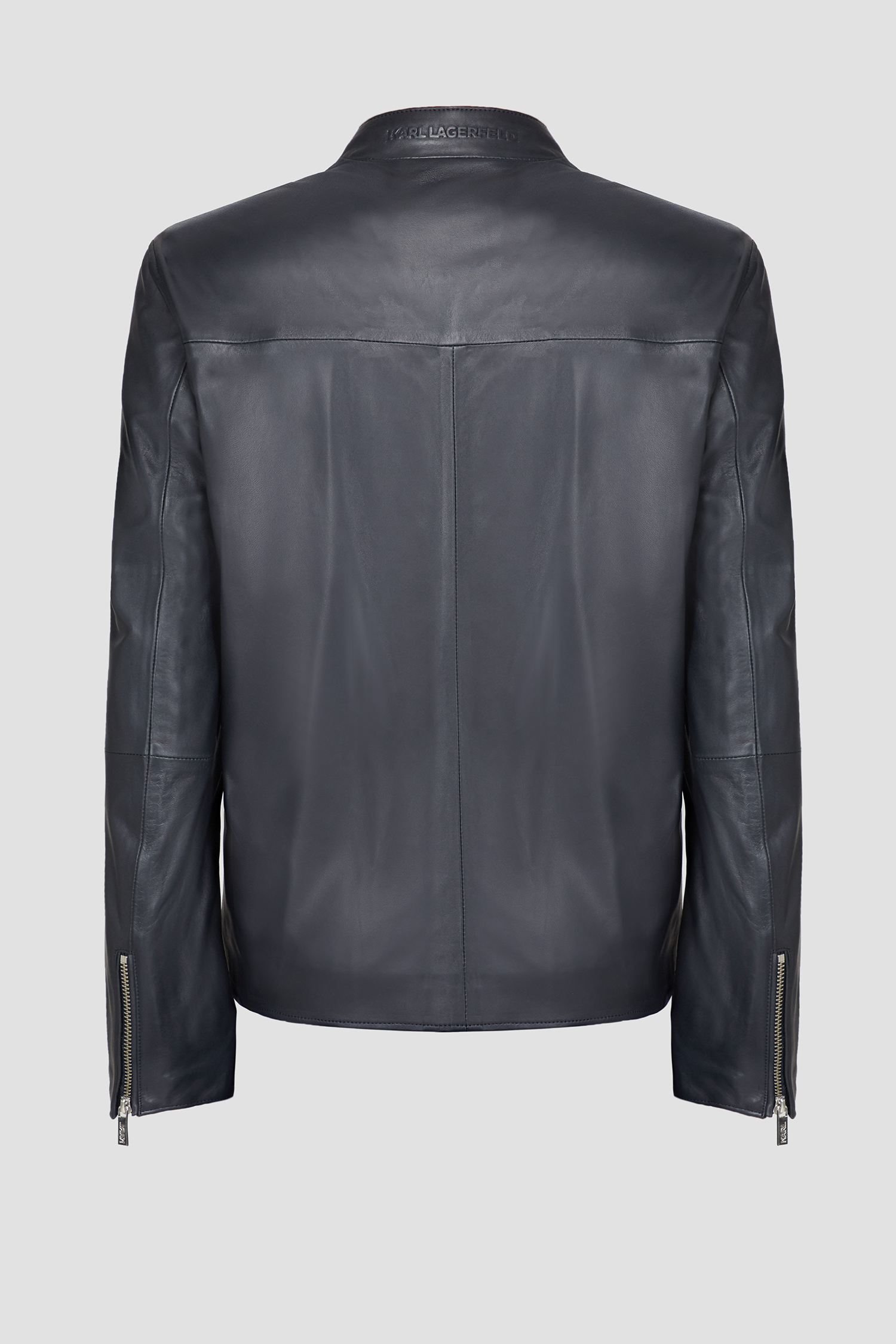 Мужская темно-синяя кожаная куртка Karl Lagerfeld 521404.555002;690