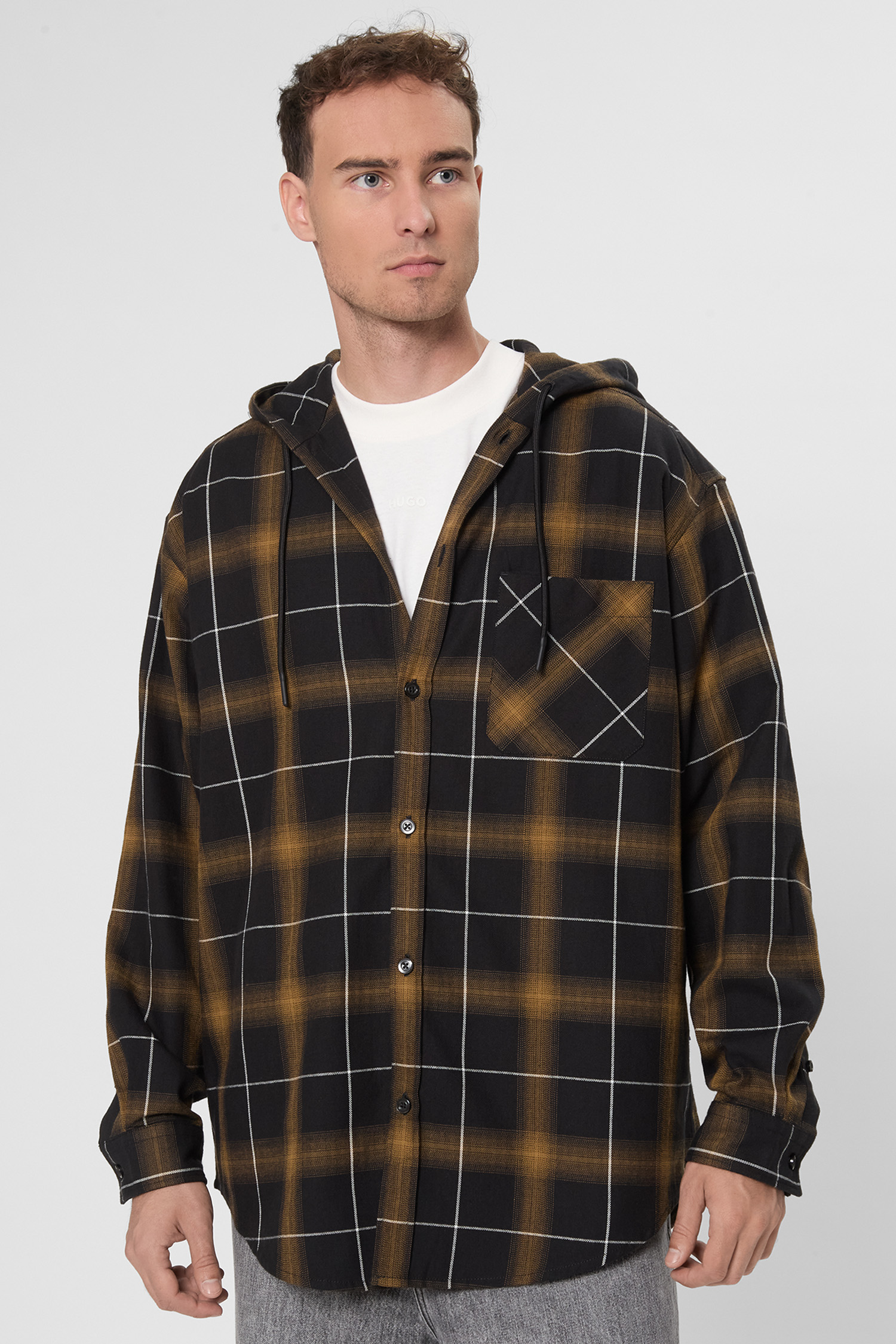 Чоловіча картата сорочка з капюшоном HUGO BLUE 50545262;352