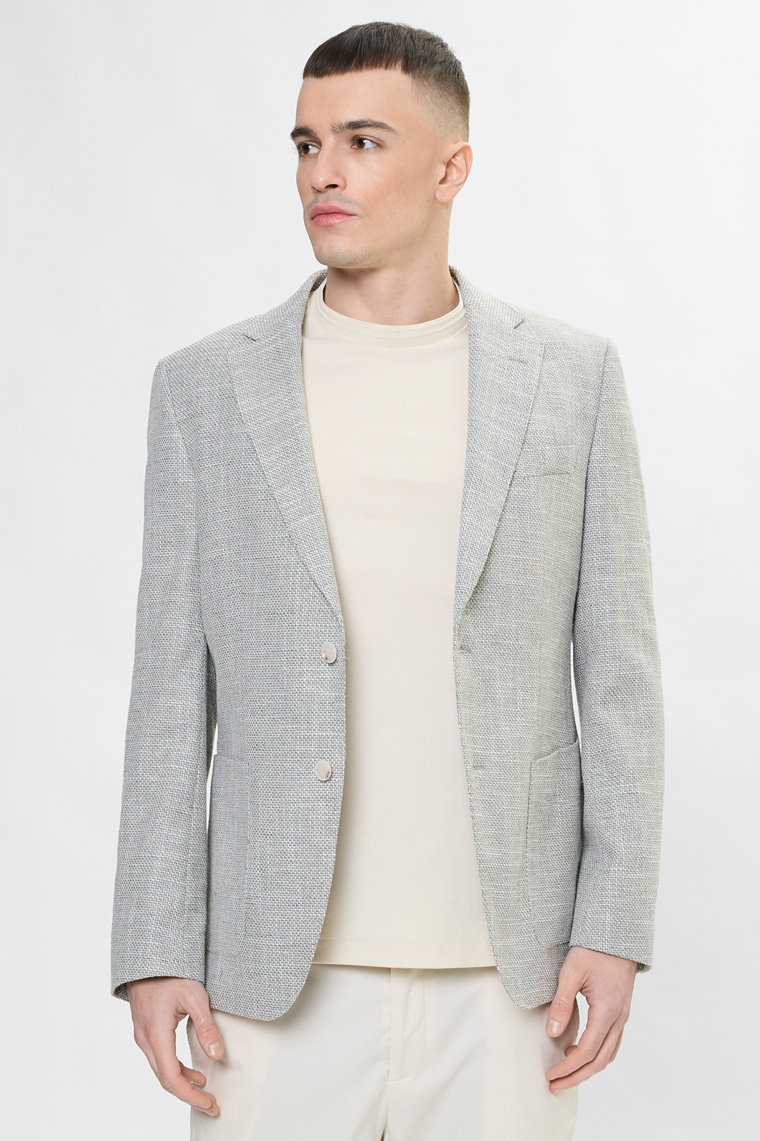 Мужской бежевый пиджак BOSS 50556910;373