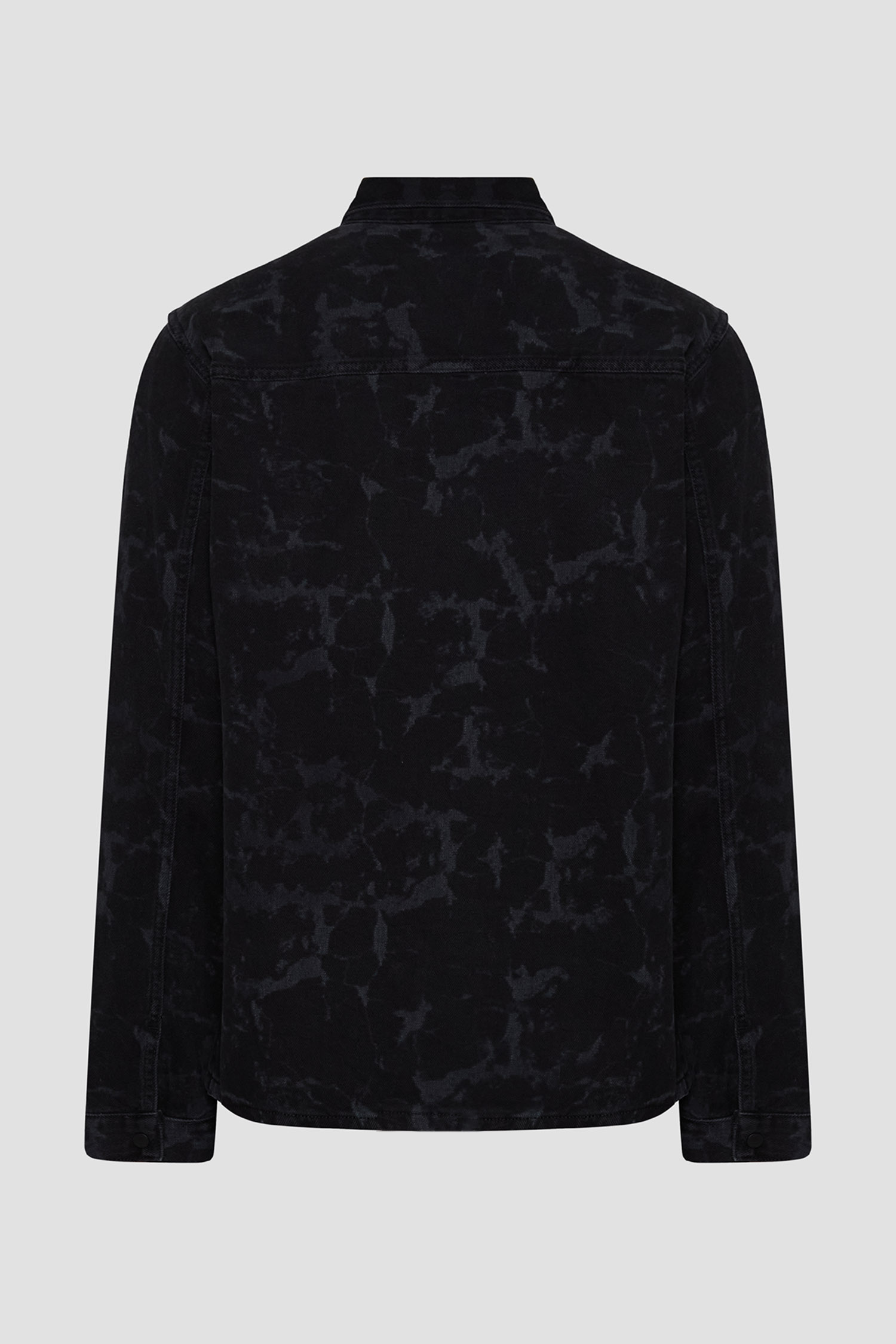 Мужская черная джинсовая рубашка с узором Antony Morato MMSL00763.FA700143;9000