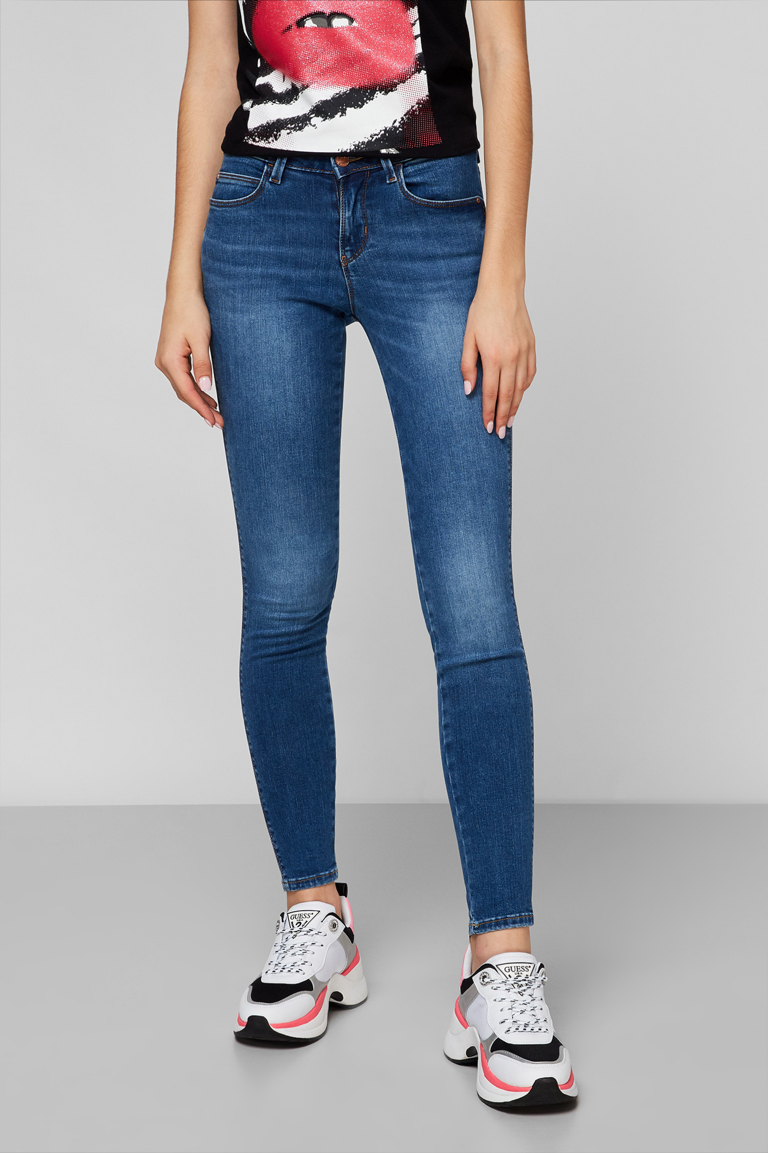 Синие джинсы Curve X Skinny для девушек Guess W0YAJ2.D4484;SHEF