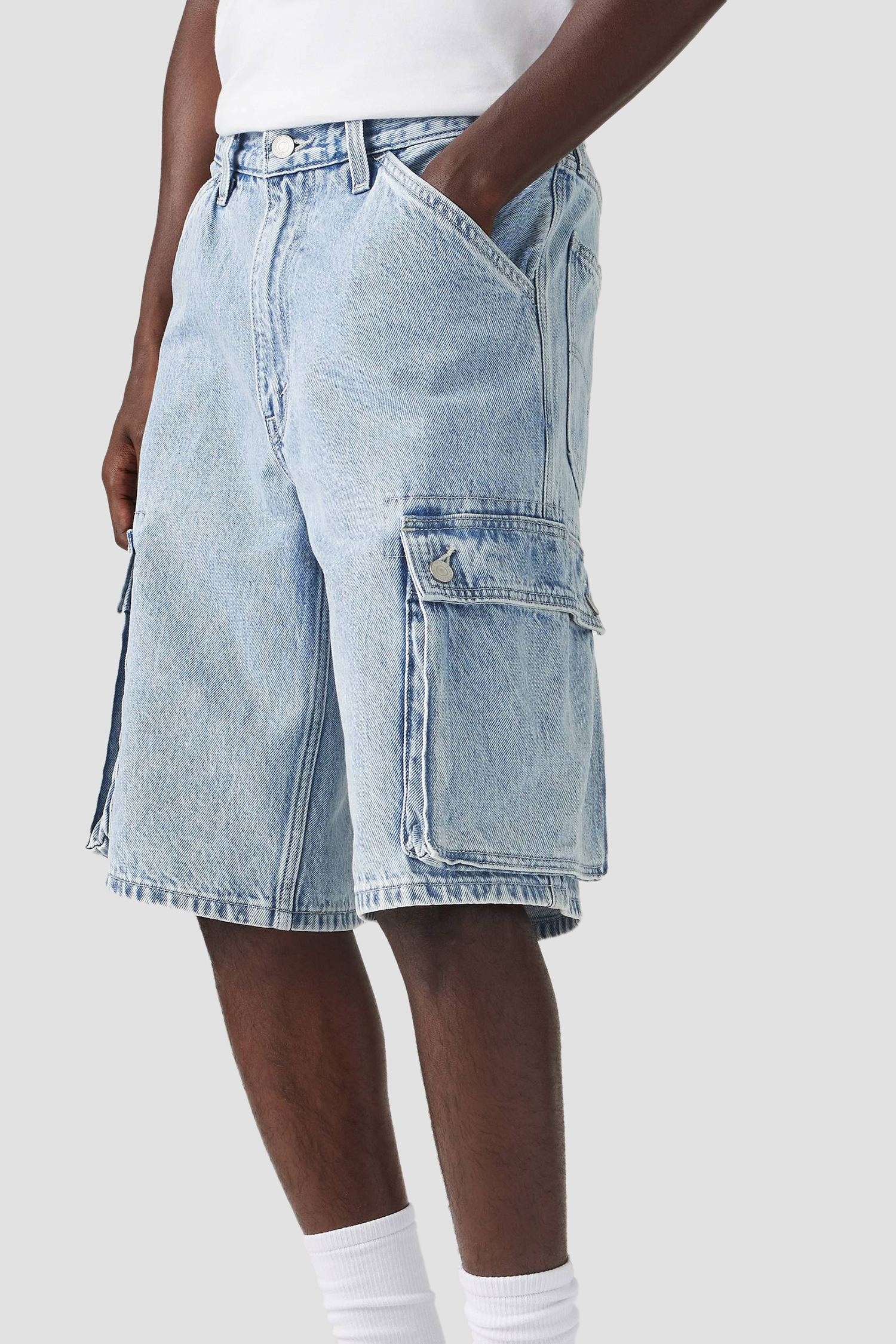 Мужские голубые джинсовые шорты 478™ Baggy Cargo Levi’s® 001GU;0004