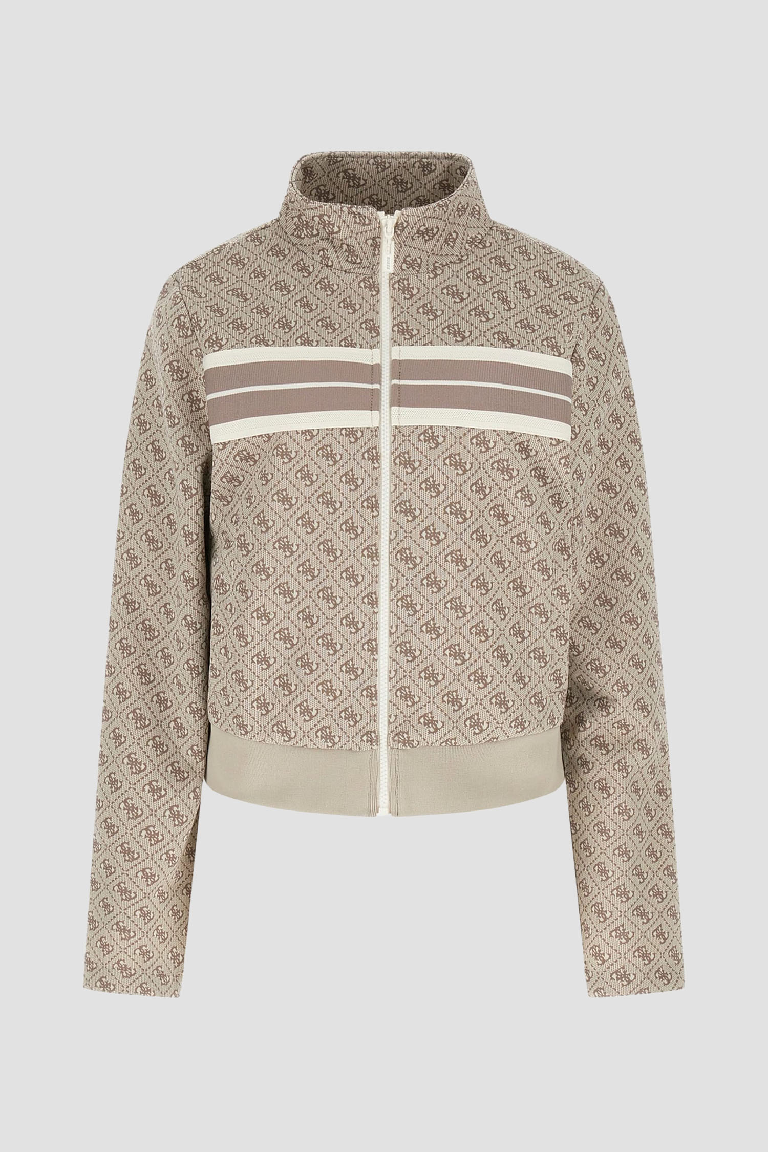 Женская бежевая спортивная кофта с узором Guess V6GQ06.K2957;FMC4