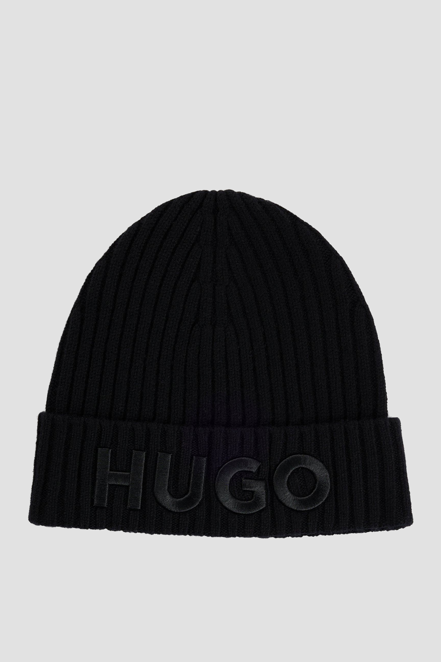 Мужская черная шерстяная шапка HUGO 50527804;001