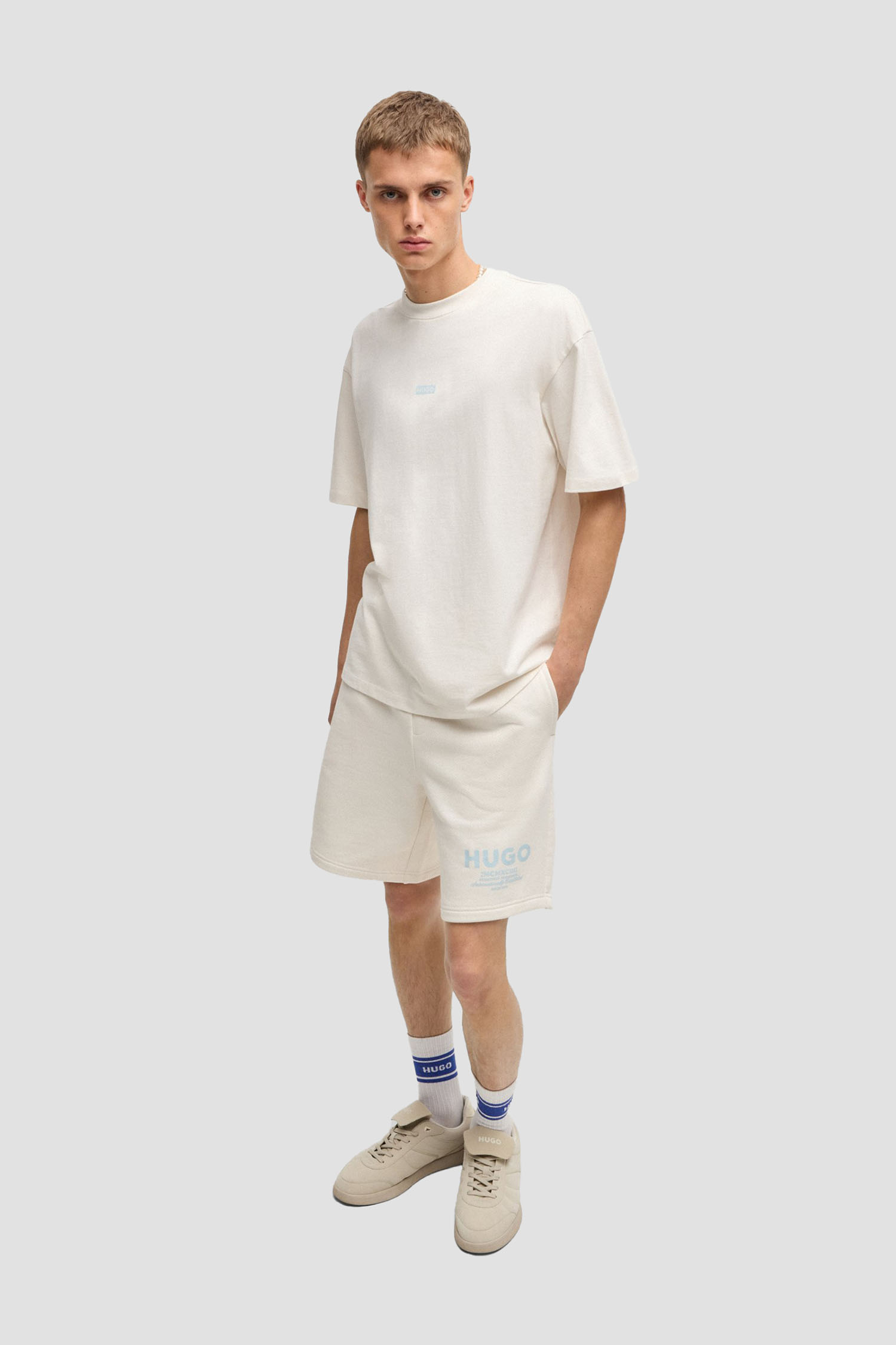 Мужская белая футболка HUGO BLUE 50509776;124