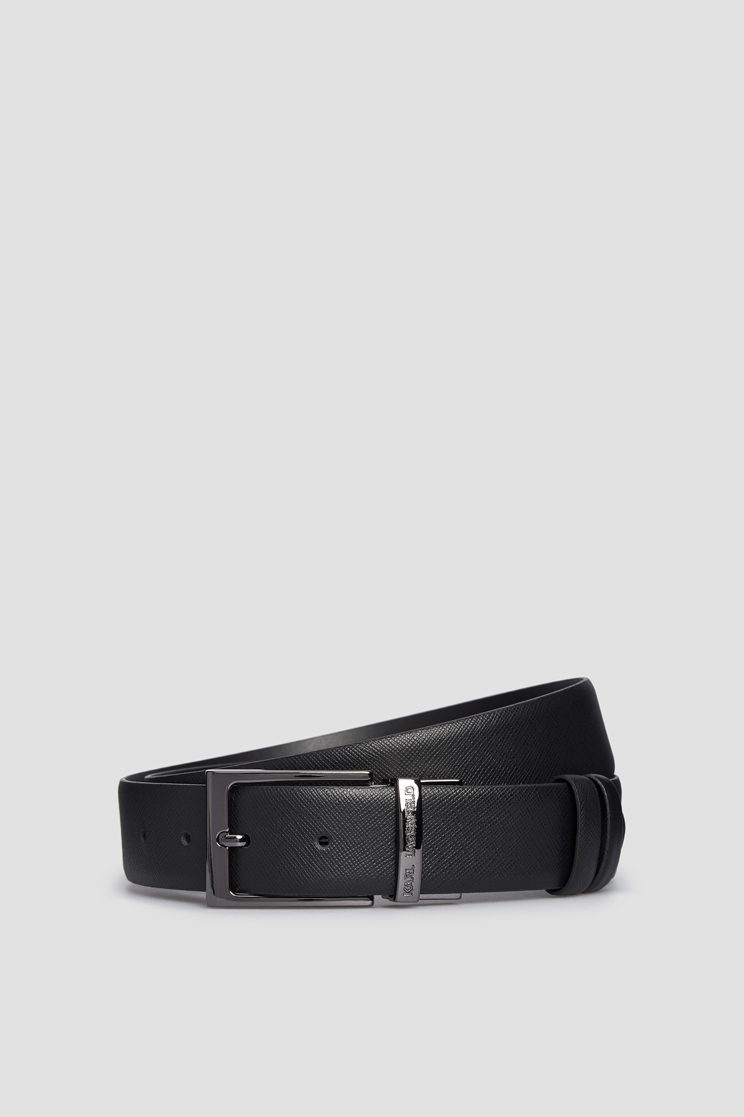 Мужской черный кожаный двухсторонний ремень Karl Lagerfeld 502453.815300;990
