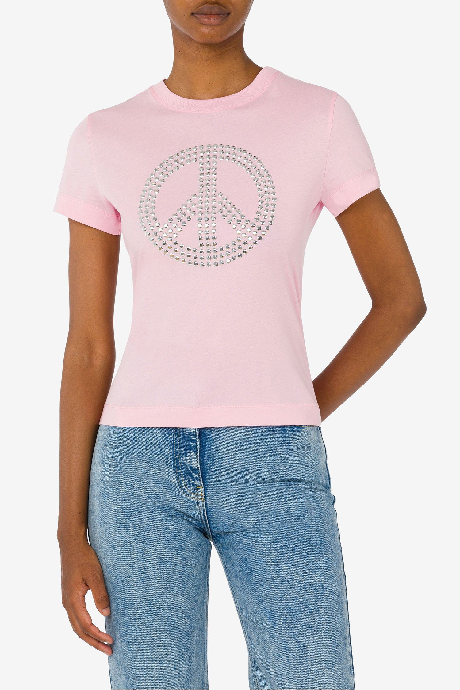 Женская розовая футболка Moschino A0711.3262;0222