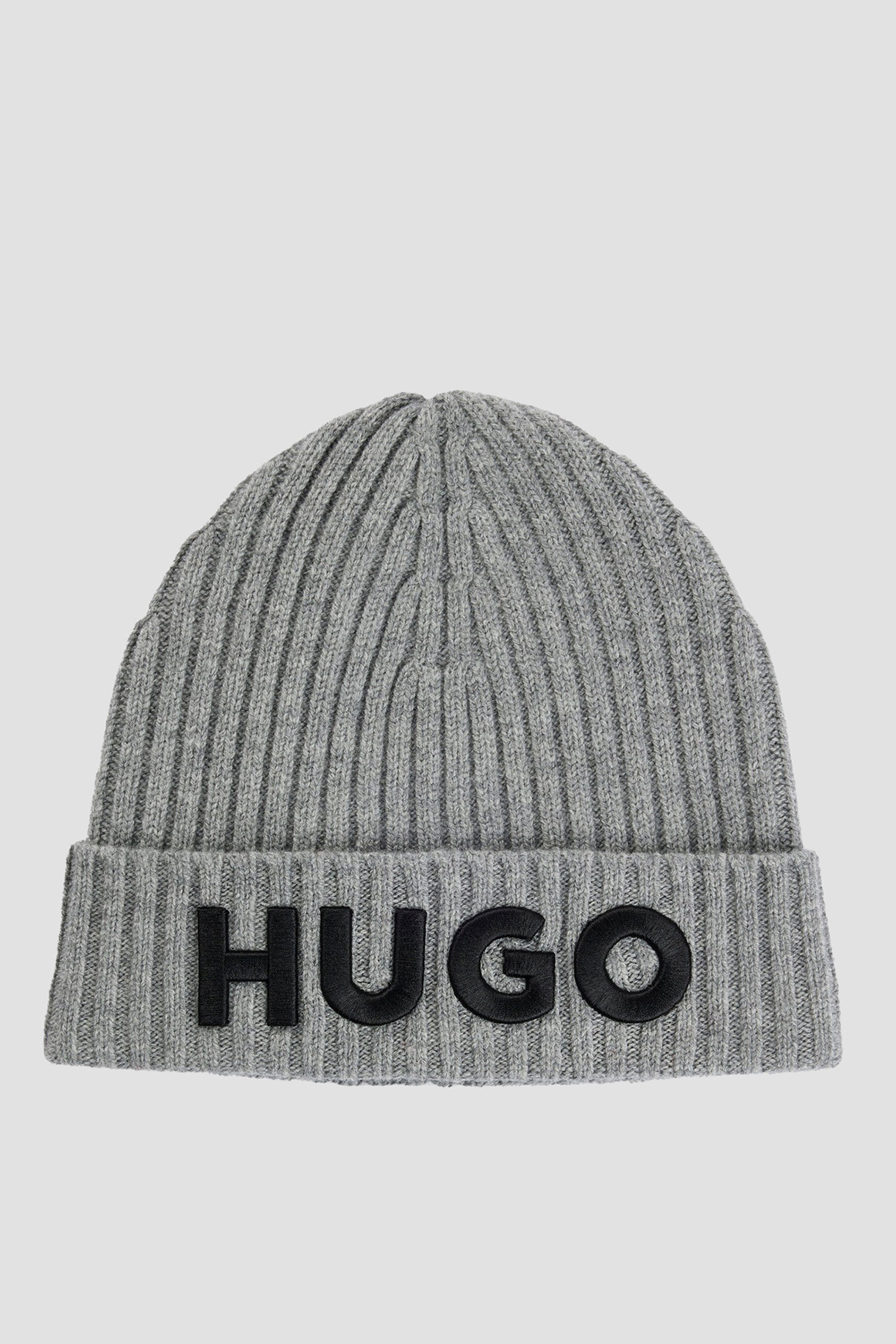 Мужская серая шерстяная шапка HUGO 50527804;034