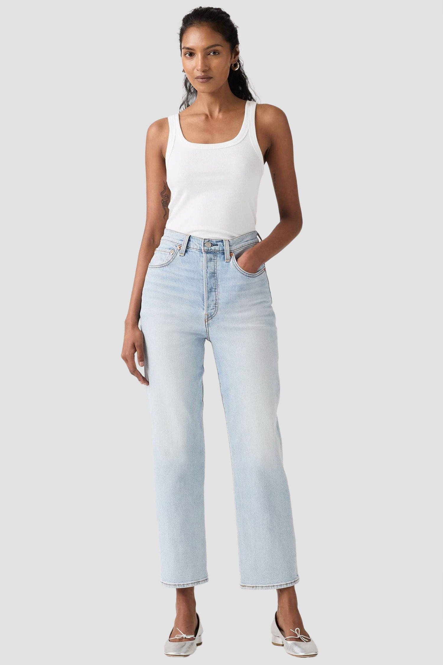 Жіночі блакитні джинси Ribcage Straight Ankle Levi’s® 72693;0282