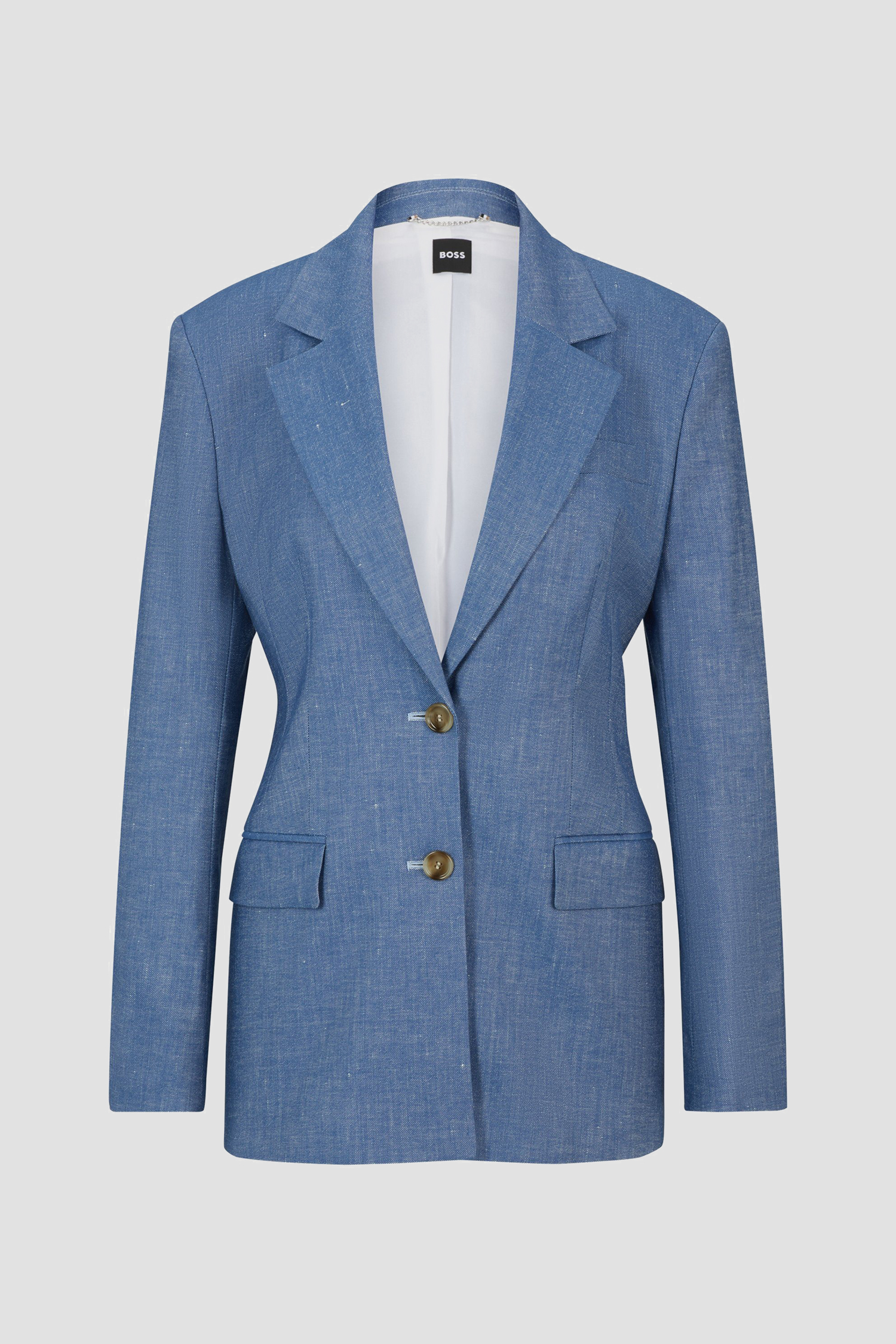 Женский синий льняной жакет BOSS 50514897;450