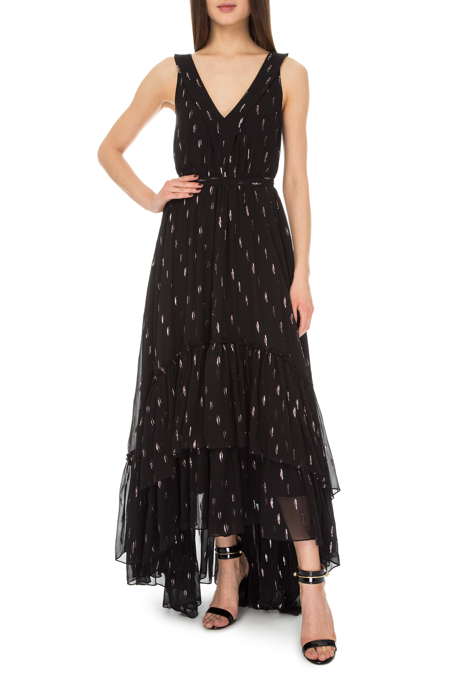 Женское черное шелковое платье BOSS 50380413;960