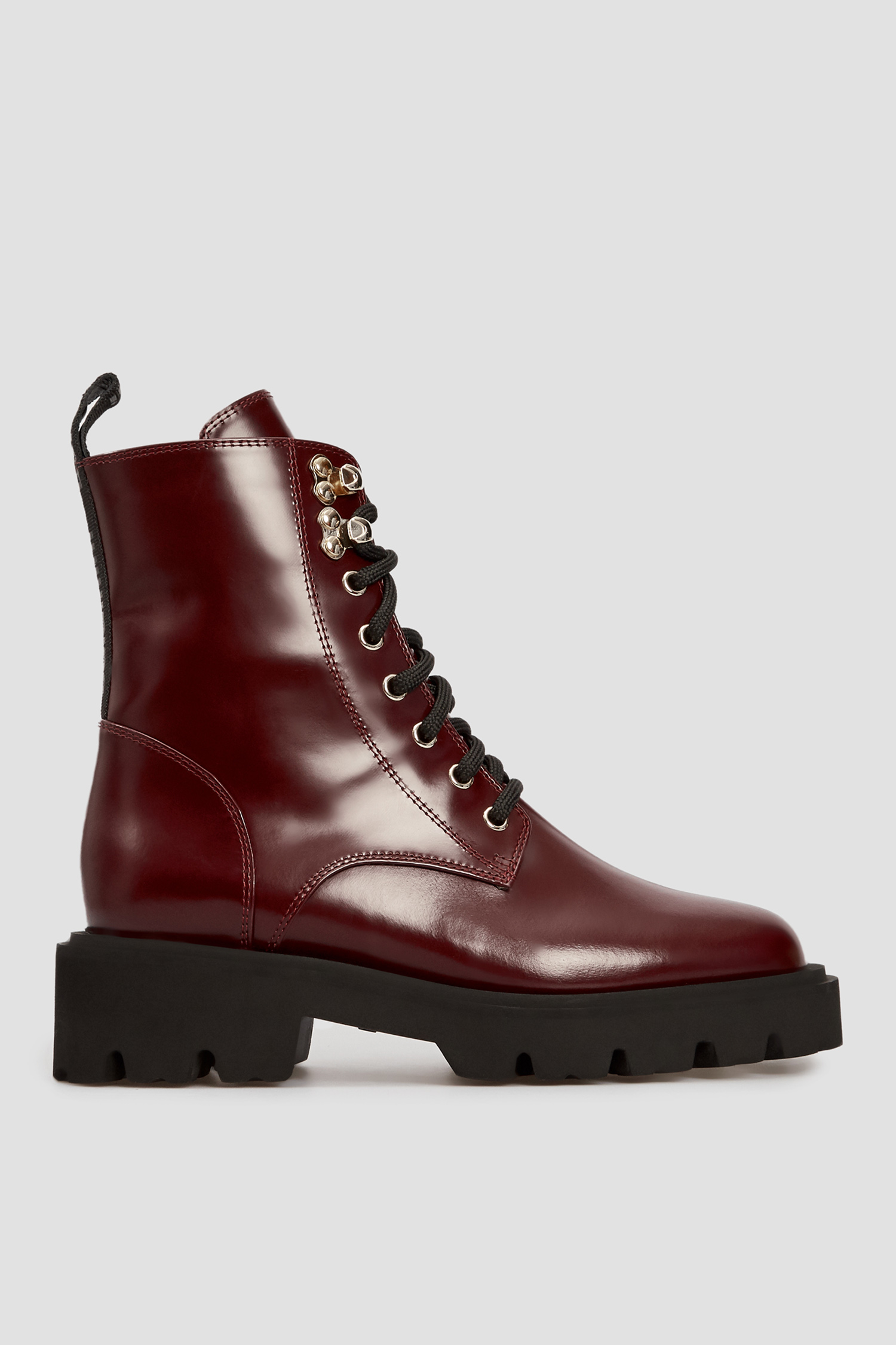 Женские бордовые кожаные ботинки Baldinini D2B353ARGE;7046