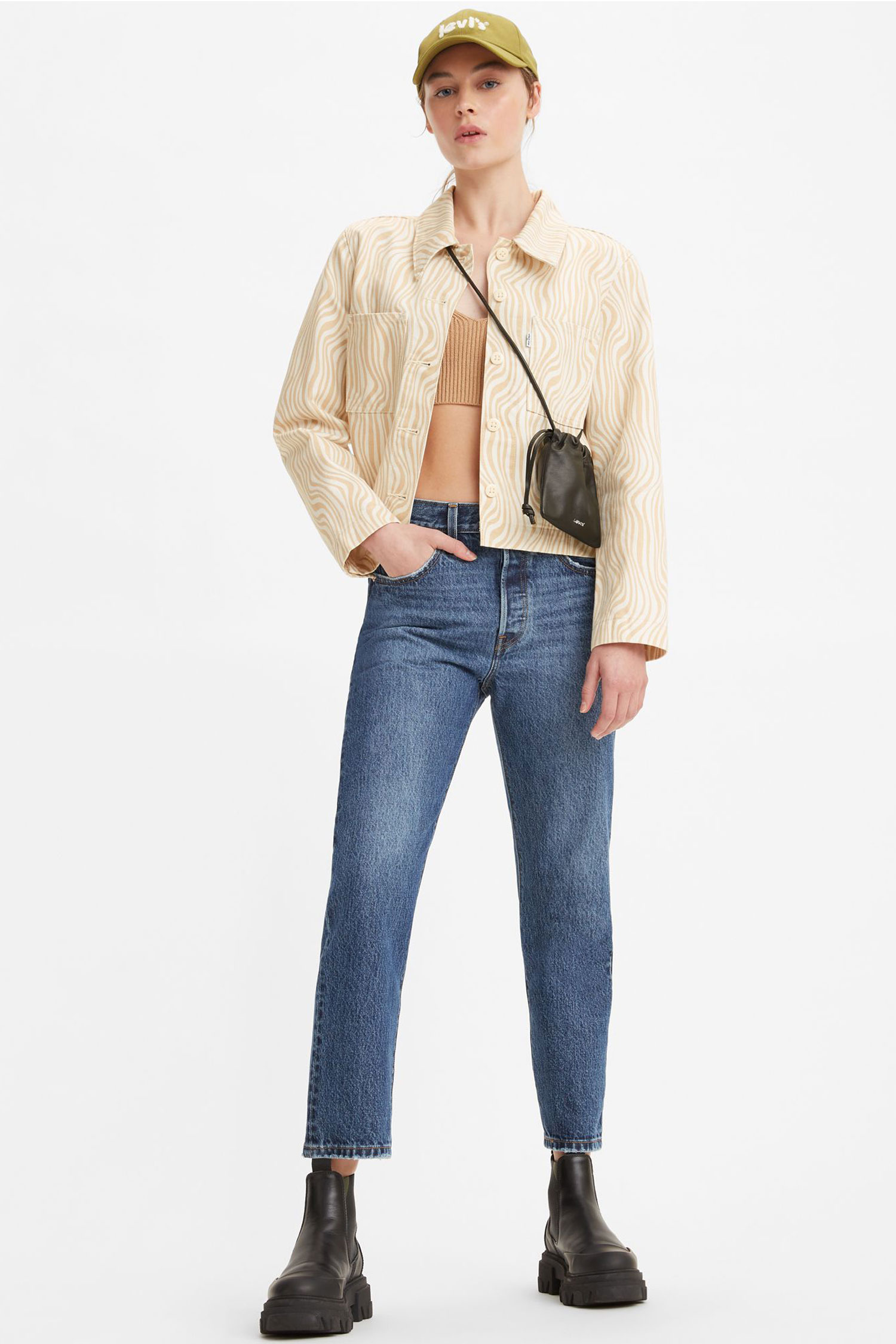 Жіночі сині джинси 501® Straight Crop Levi’s® 36200;0224