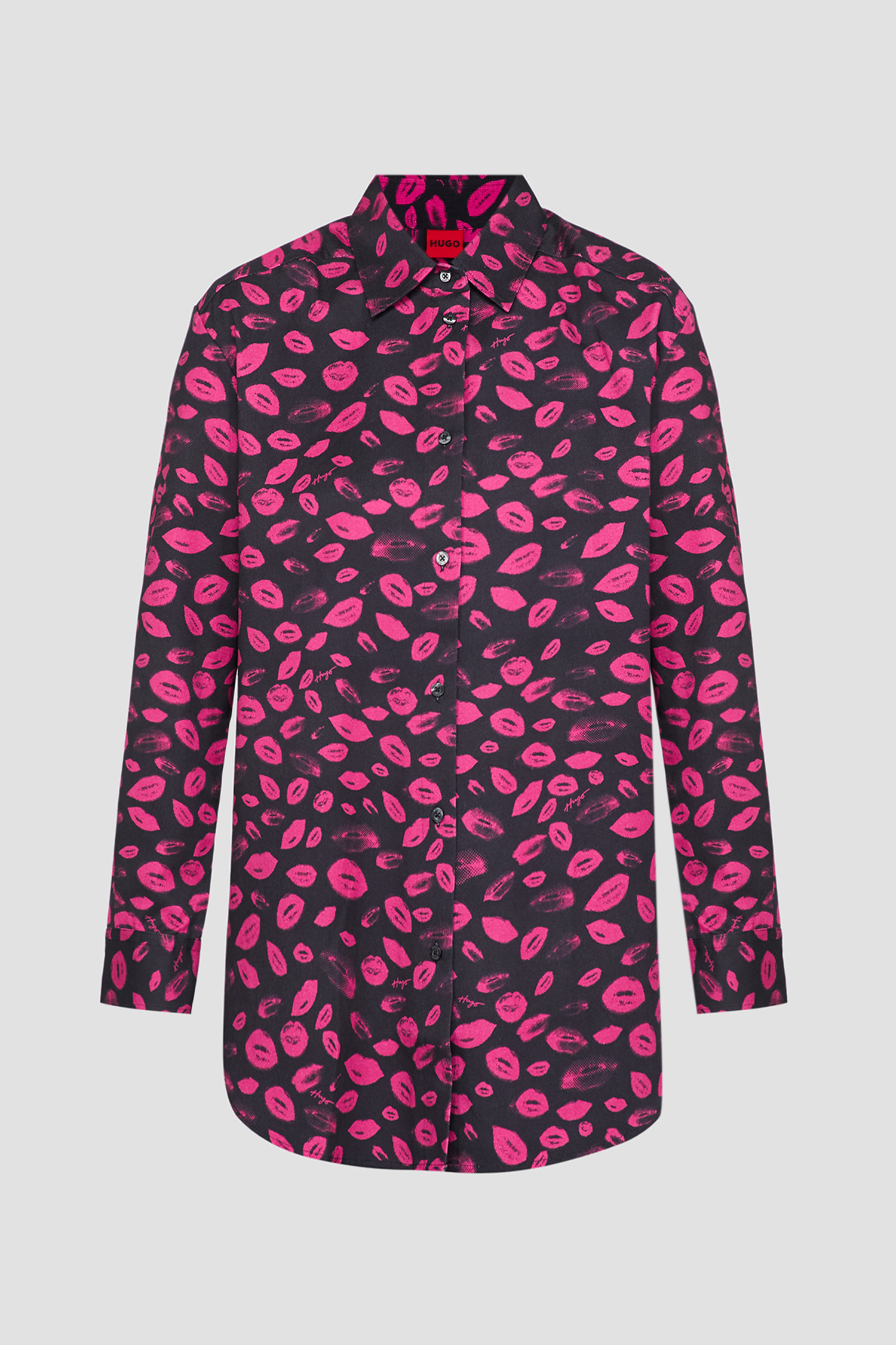 Женская черная блуза с узором HUGO 50509201;963