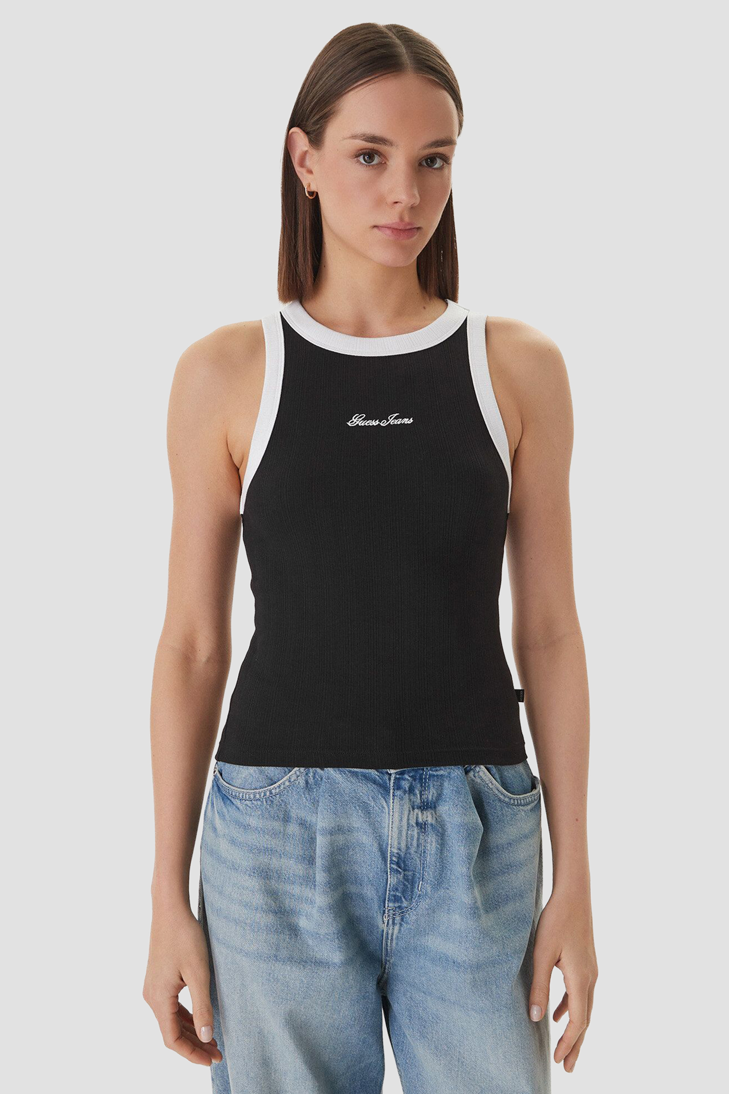 Жіноча чорна майка Guess Jeans W6GPZ8.KF641;JBLK