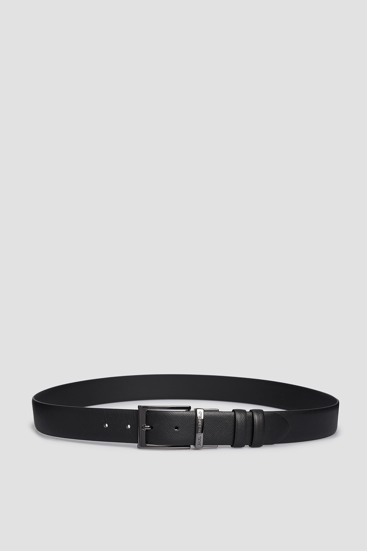 Мужской черный кожаный двухсторонний ремень Karl Lagerfeld 502453. ...