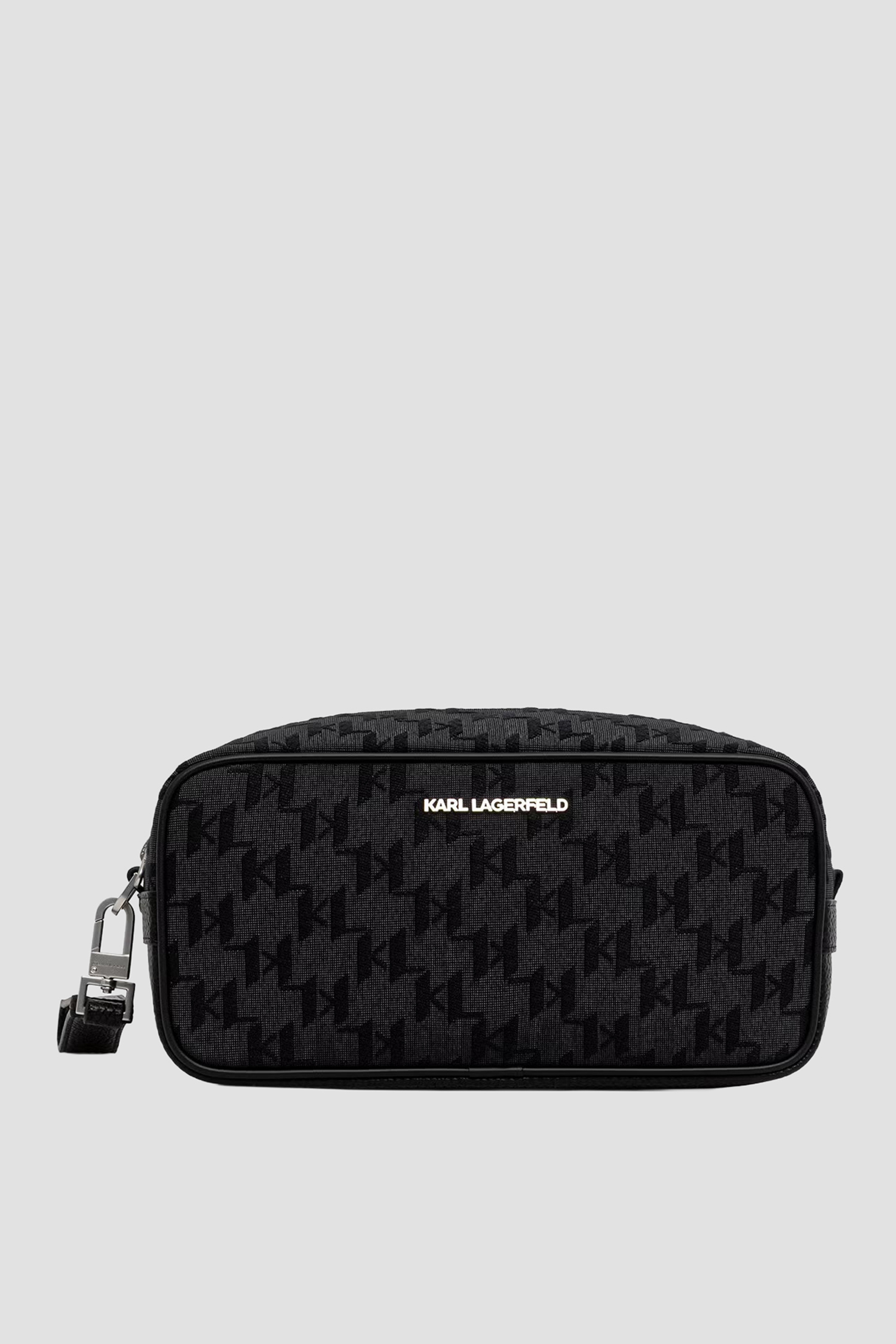 Чоловічий темно-сірий несесер з візерунком Karl Lagerfeld B3M32069;999