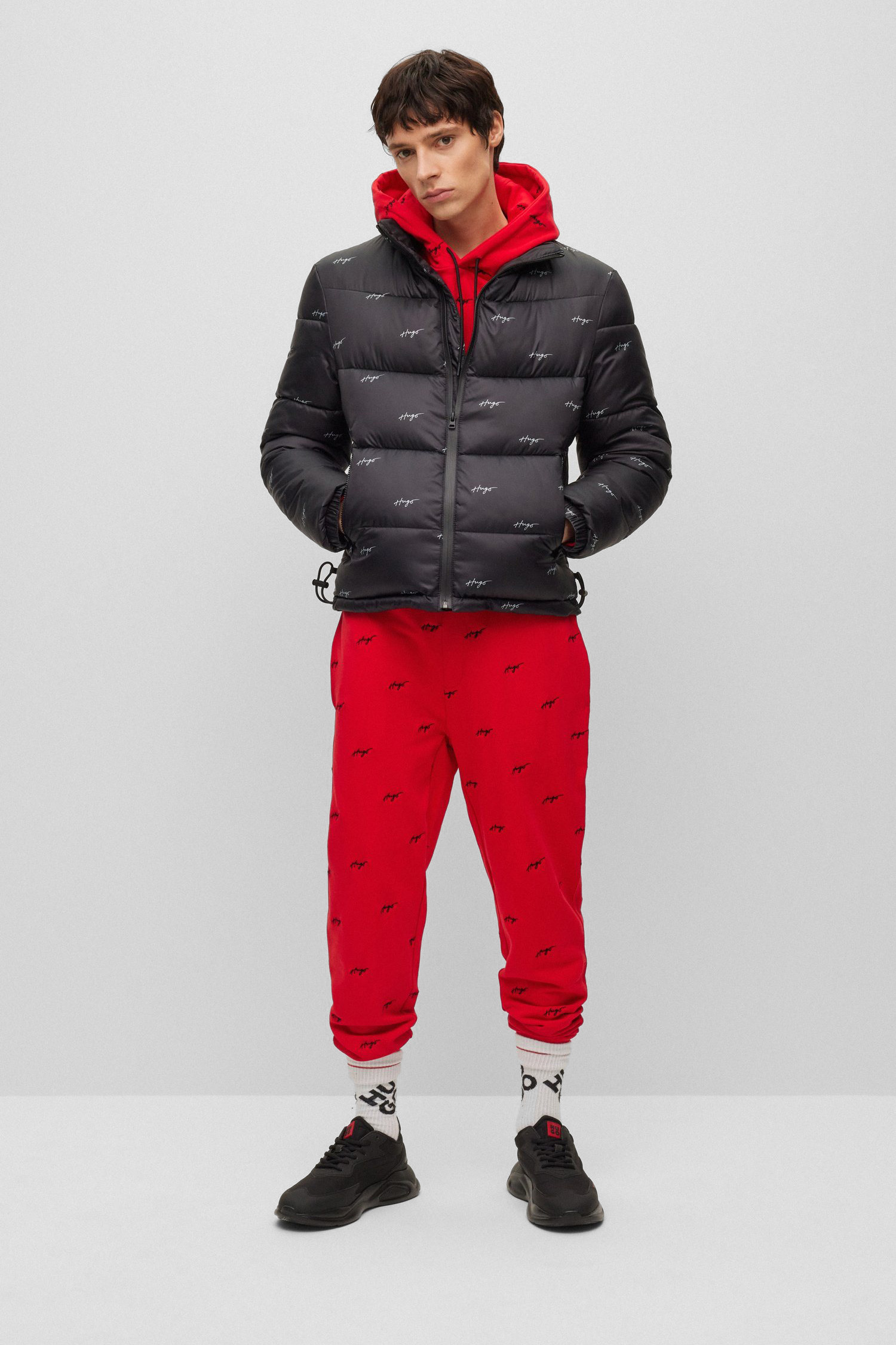 Чоловічі червоні спортивні штани з візерунком HUGO 50486458;693