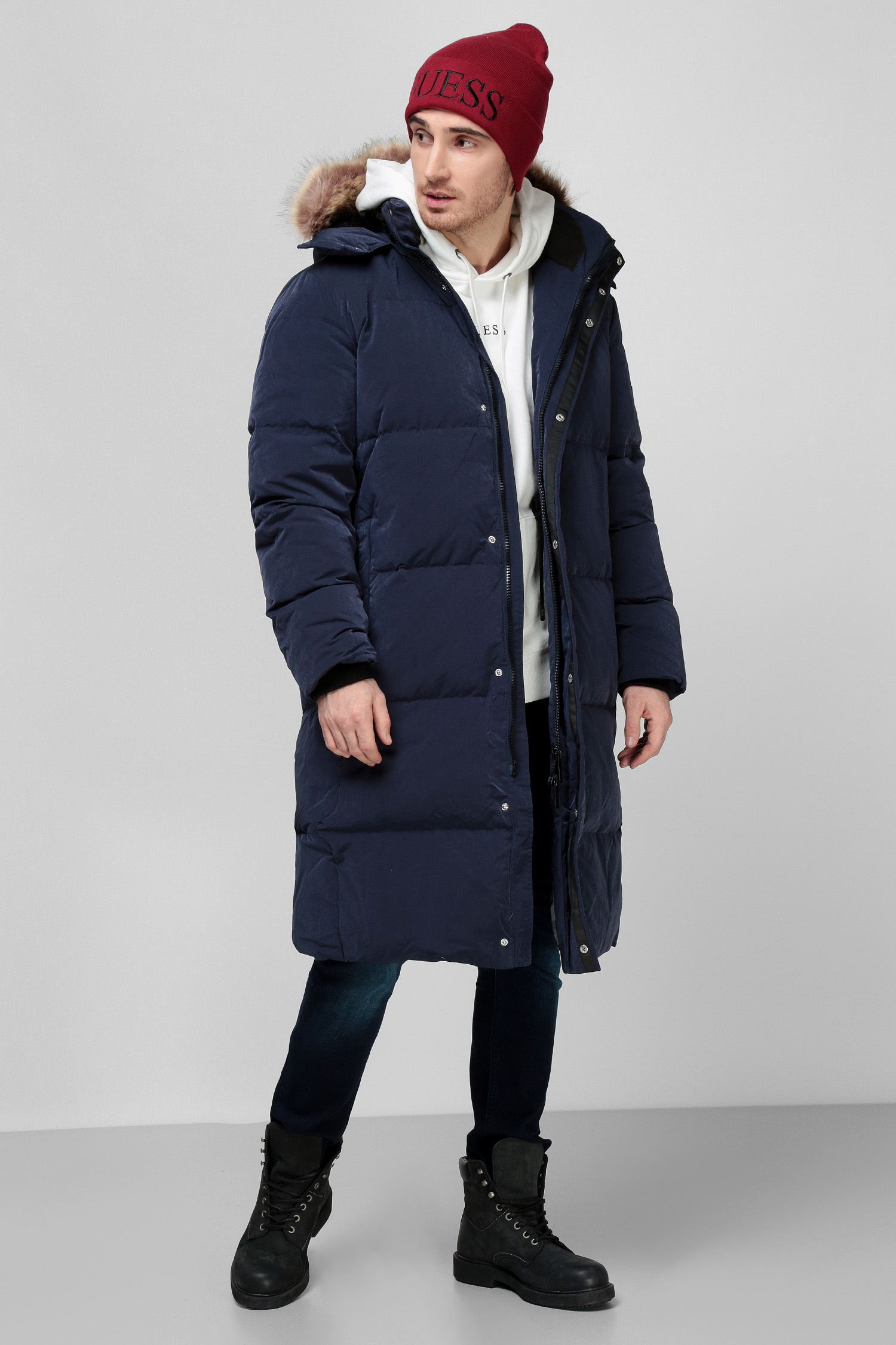 Чоловічий синій пуховик Guess M1BL08.WE6O0;G7V2