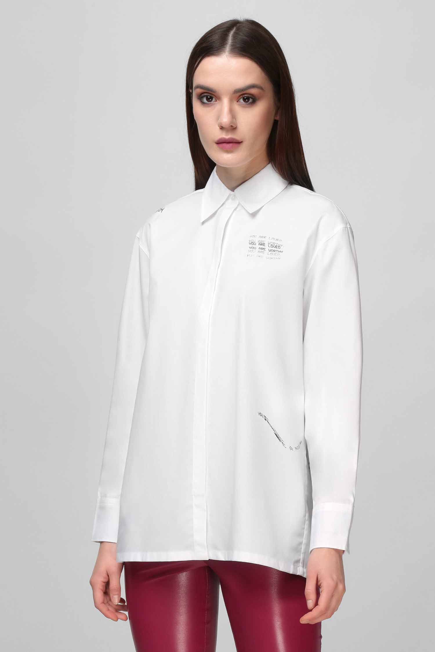 Женская белая рубашка HUGO 50464275;100