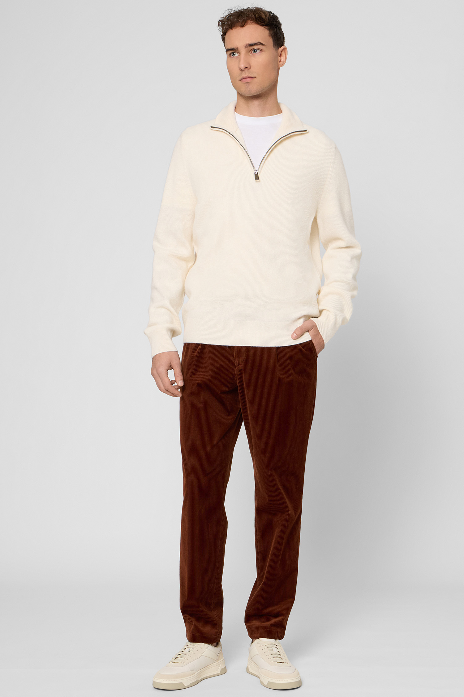 Чоловіча біла вовняна кофта BOSS 50550034;118