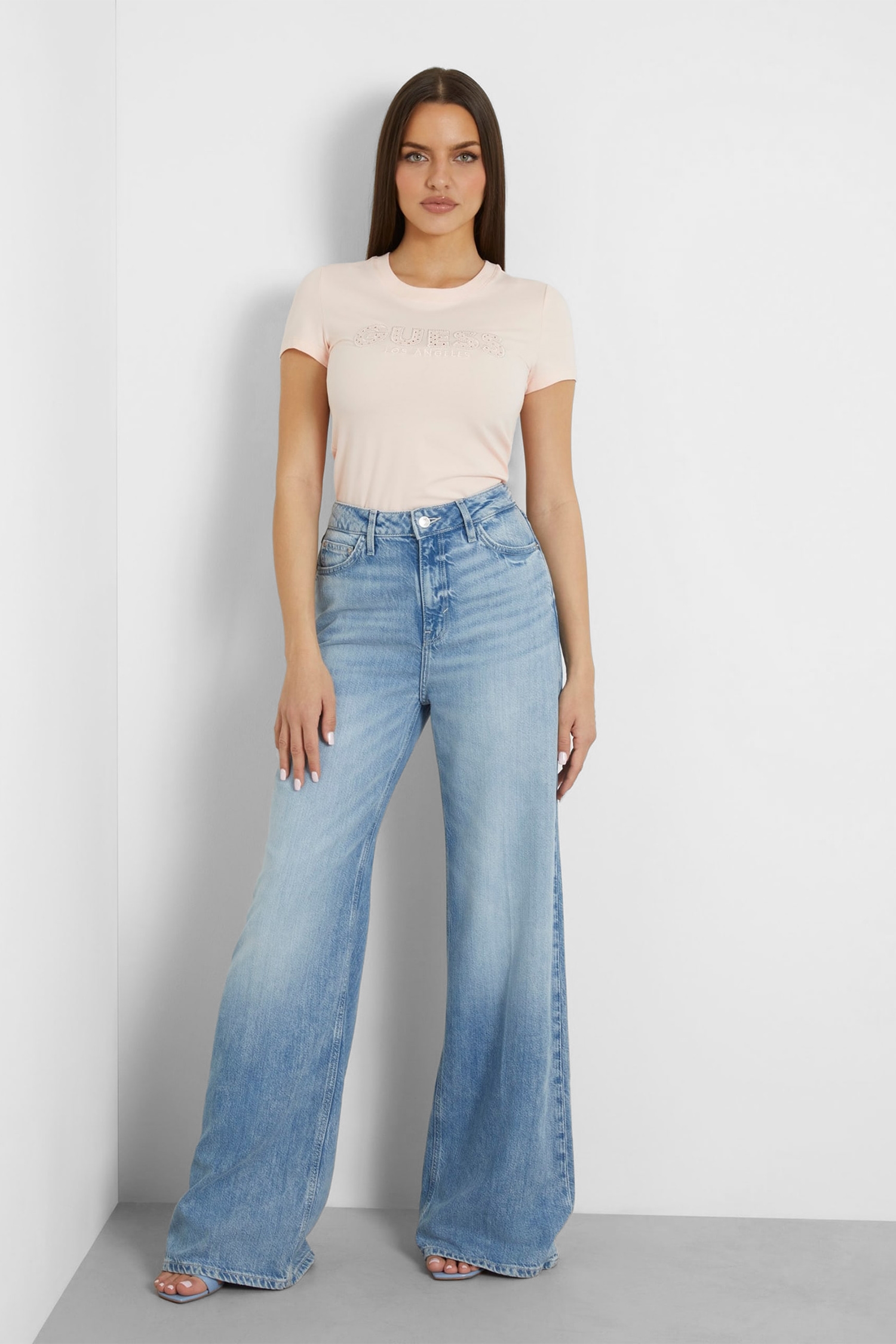 Женская розовая футболка Guess W4GI14.J1314;G6K8