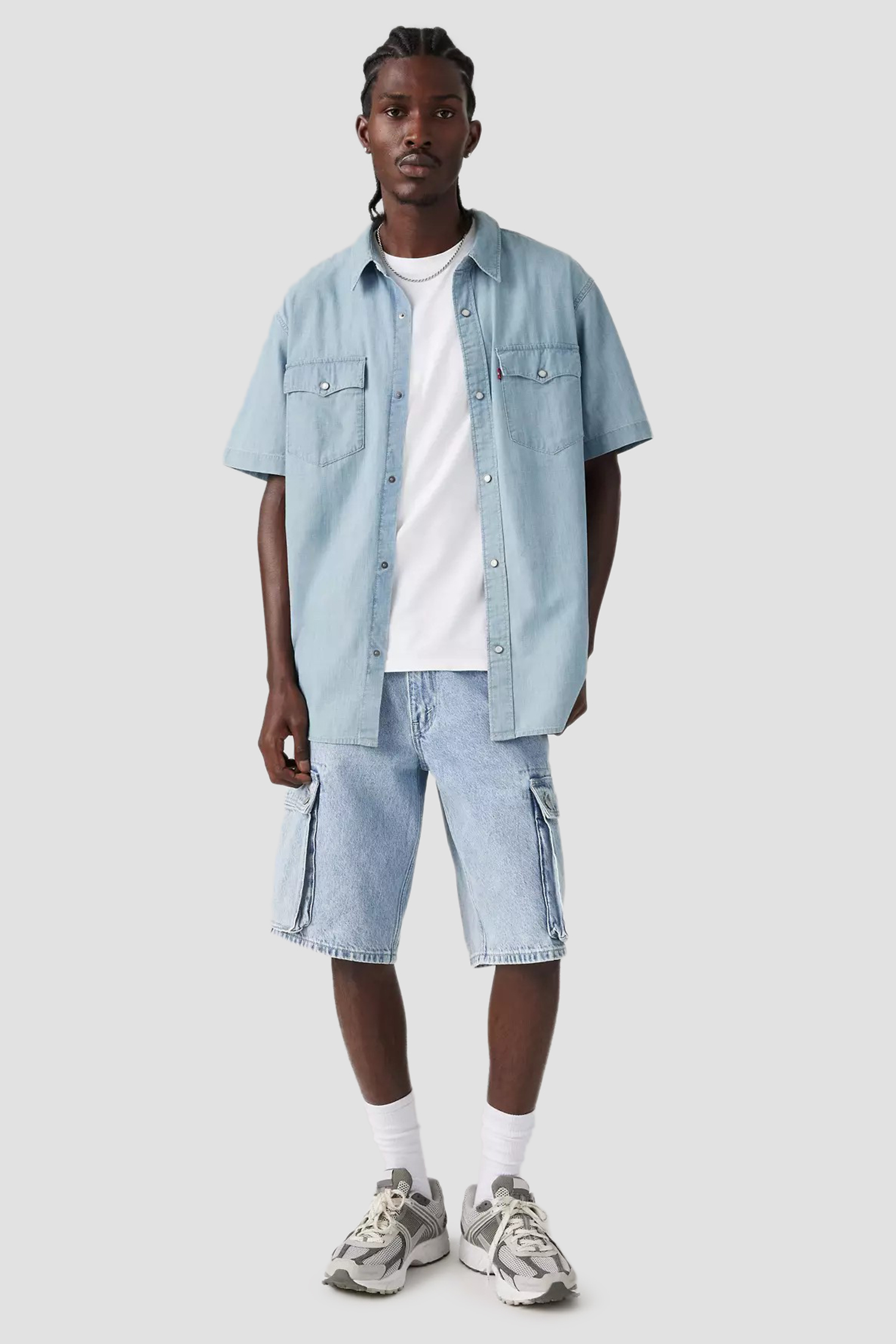 Мужские голубые джинсовые шорты 478™ Baggy Cargo Levi’s® 001GU;0004