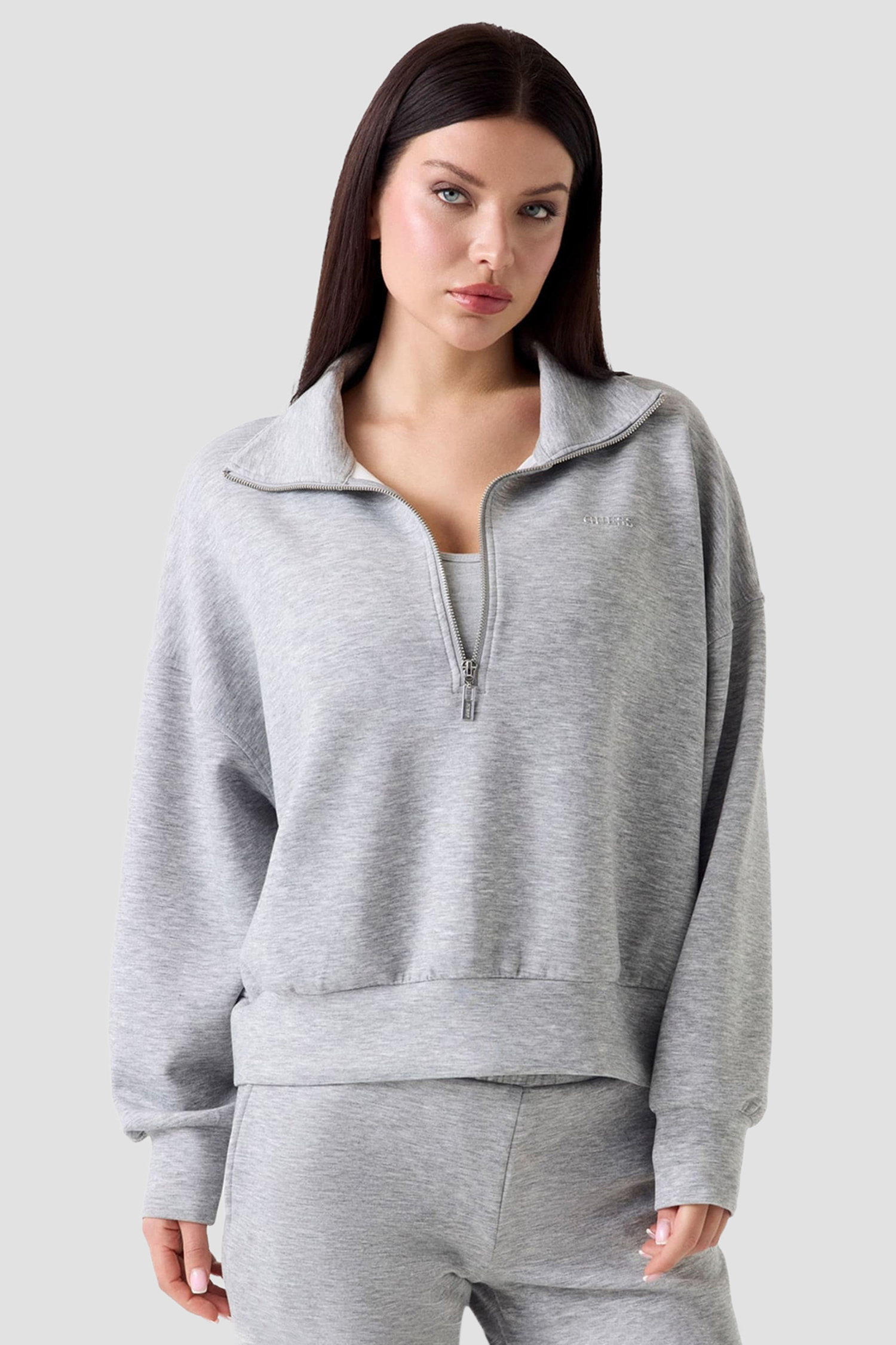 Женская серая спортивная кофта Guess V6YQ25.K4801;H90V